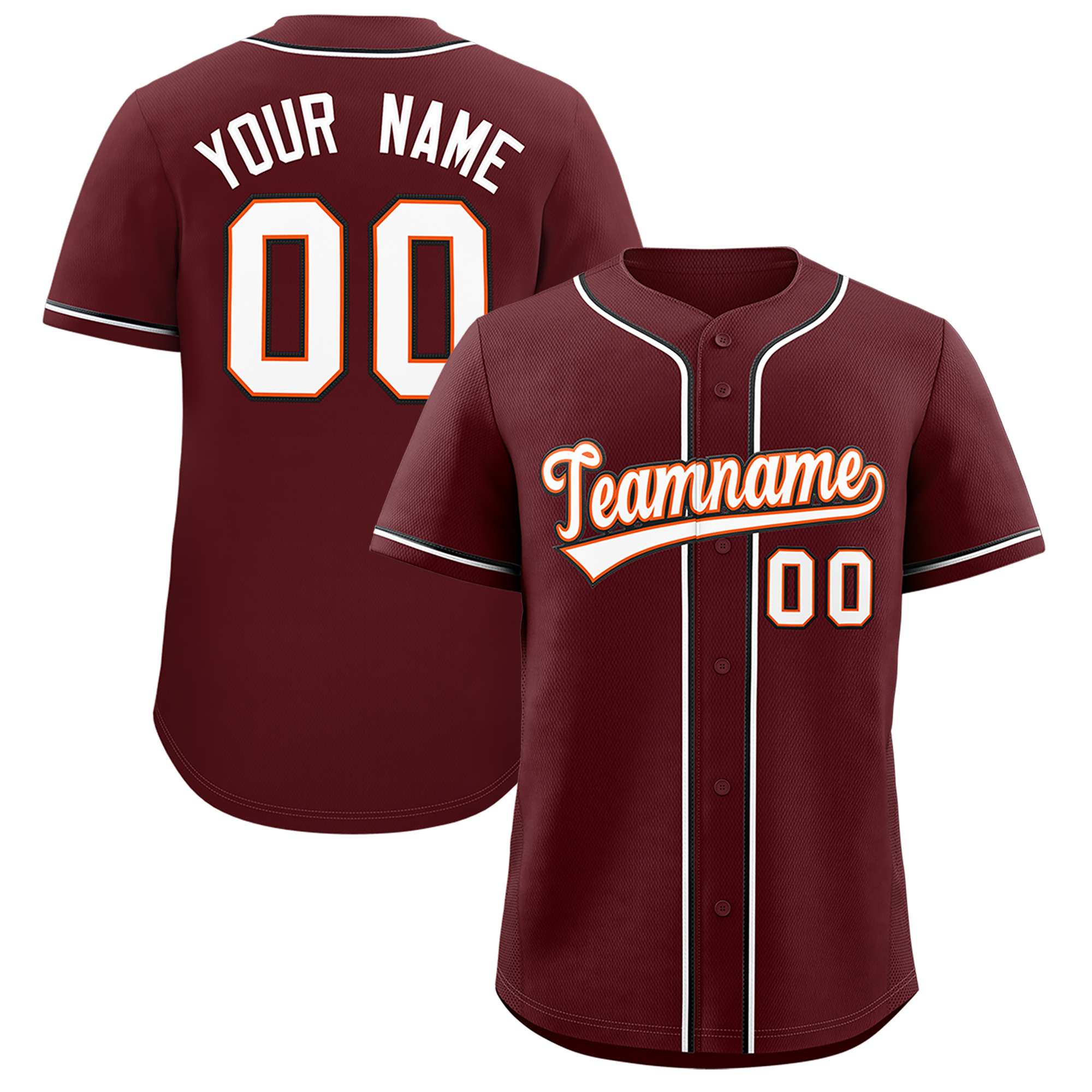 Custom Burgundy Classic Style Authentic Baseball Jersey