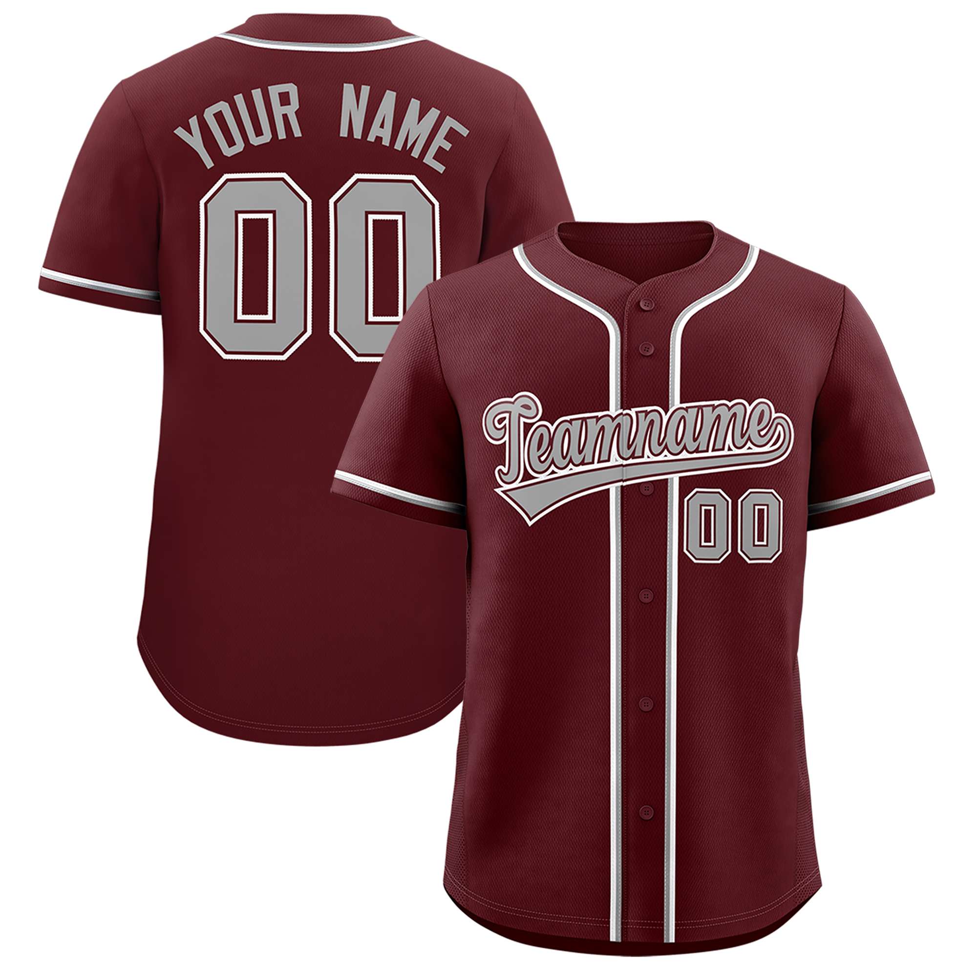 Custom Burgundy Classic Style Authentic Baseball Jersey