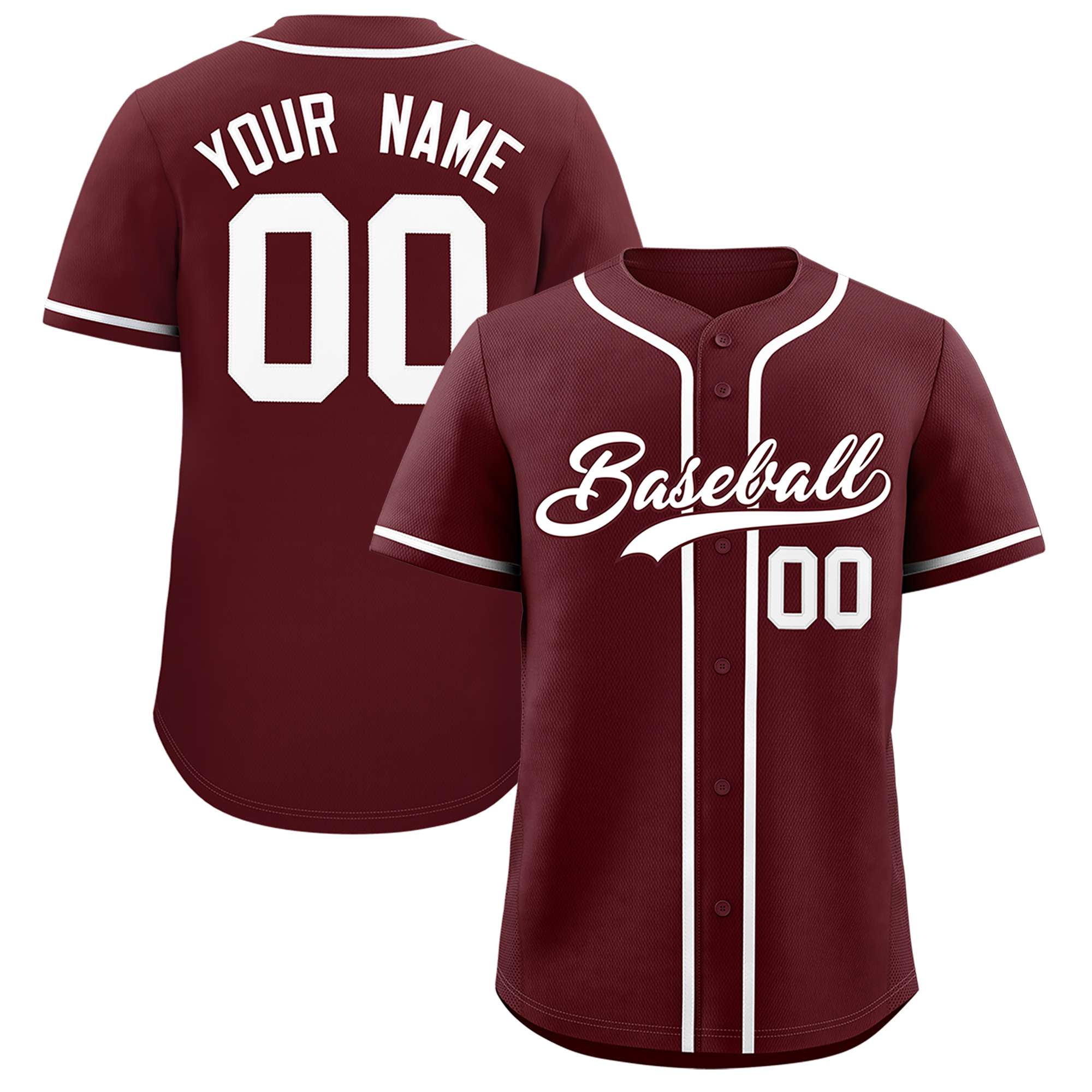 Custom Burgundy Classic Style Authentic Baseball Jersey