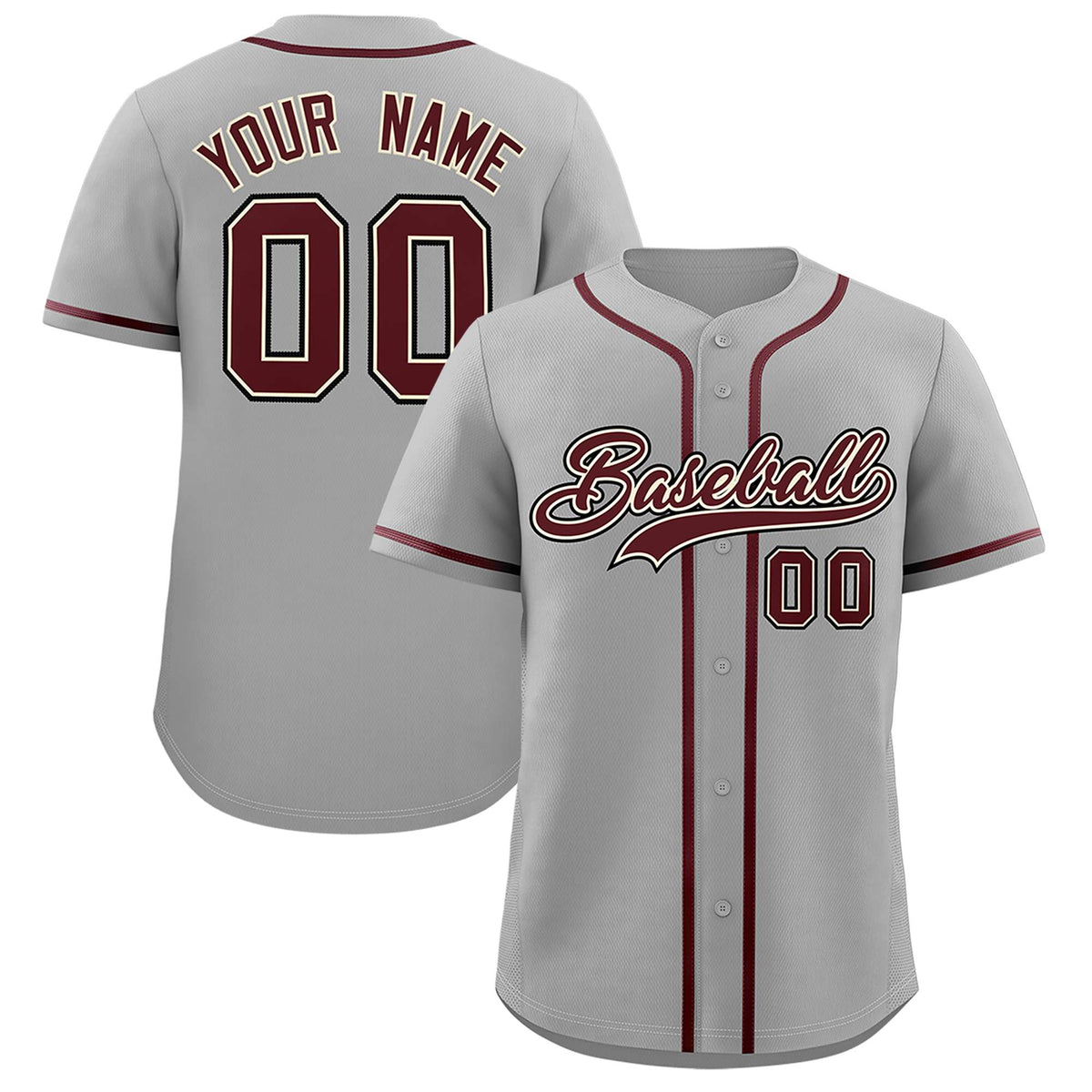 Custom Gray Classic Style Authentic Baseball Jersey