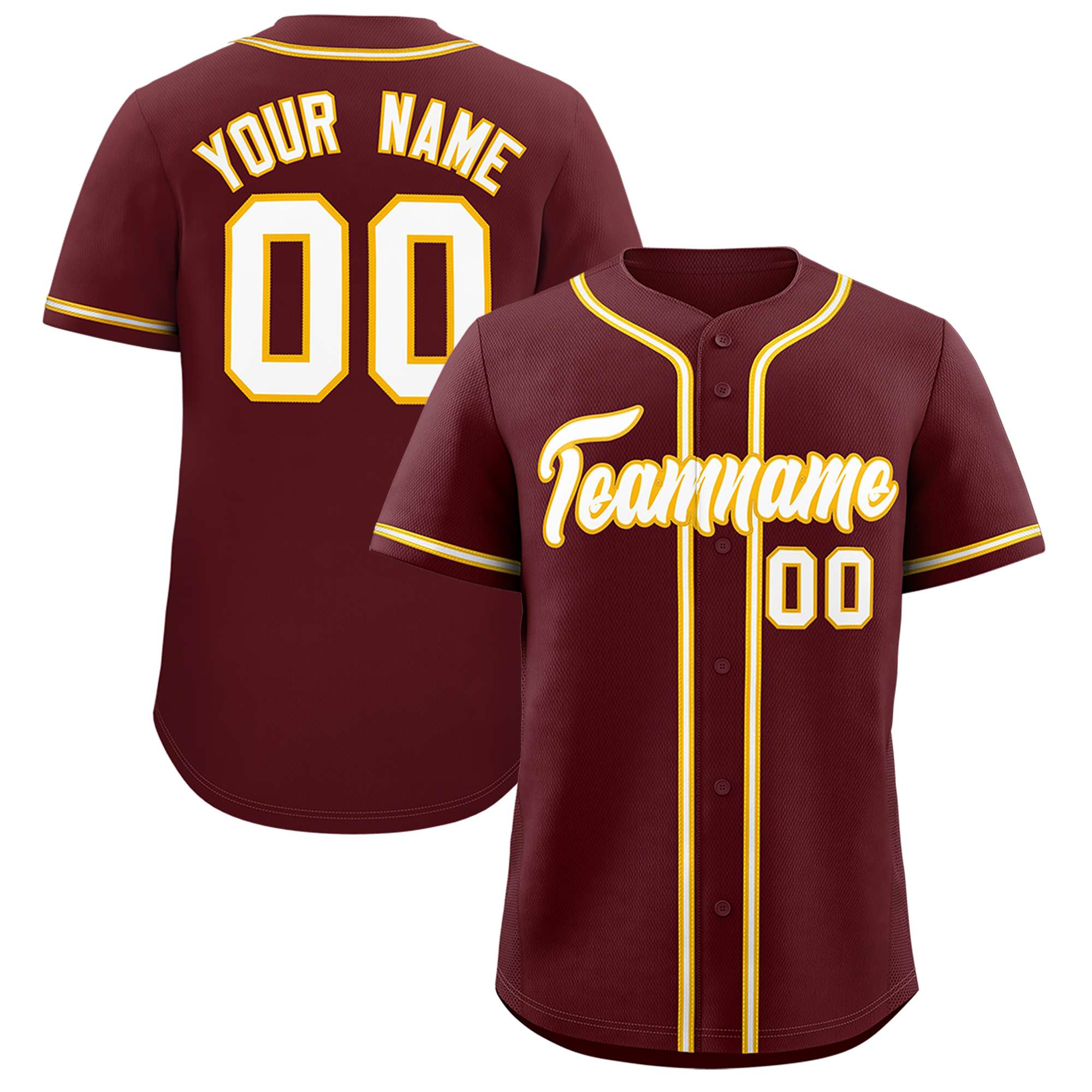 Custom Burgundy Classic Style Authentic Baseball Jersey