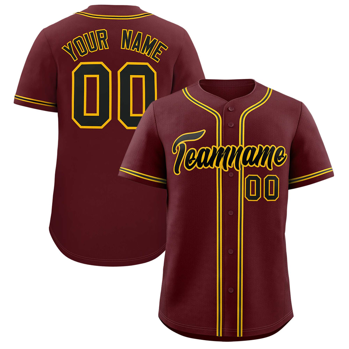 Custom Burgundy Classic Style Authentic Baseball Jersey