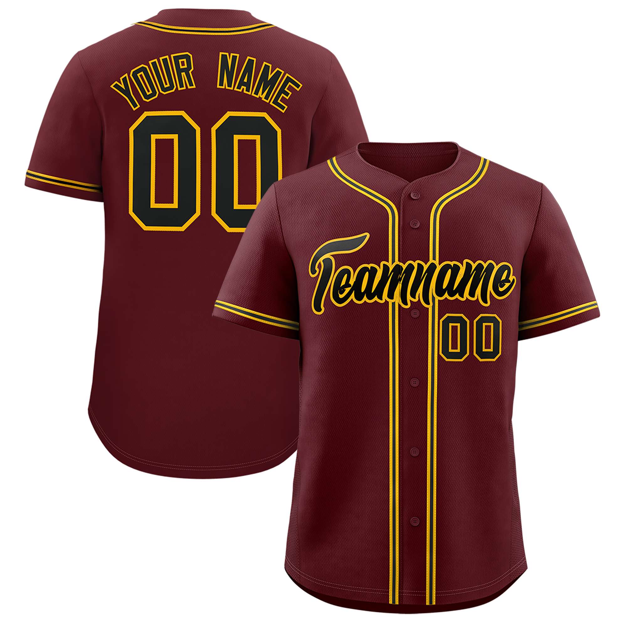 Custom Burgundy Classic Style Authentic Baseball Jersey
