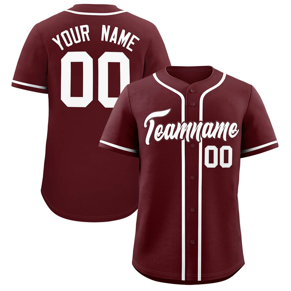 Custom Burgundy Classic Style Authentic Baseball Jersey