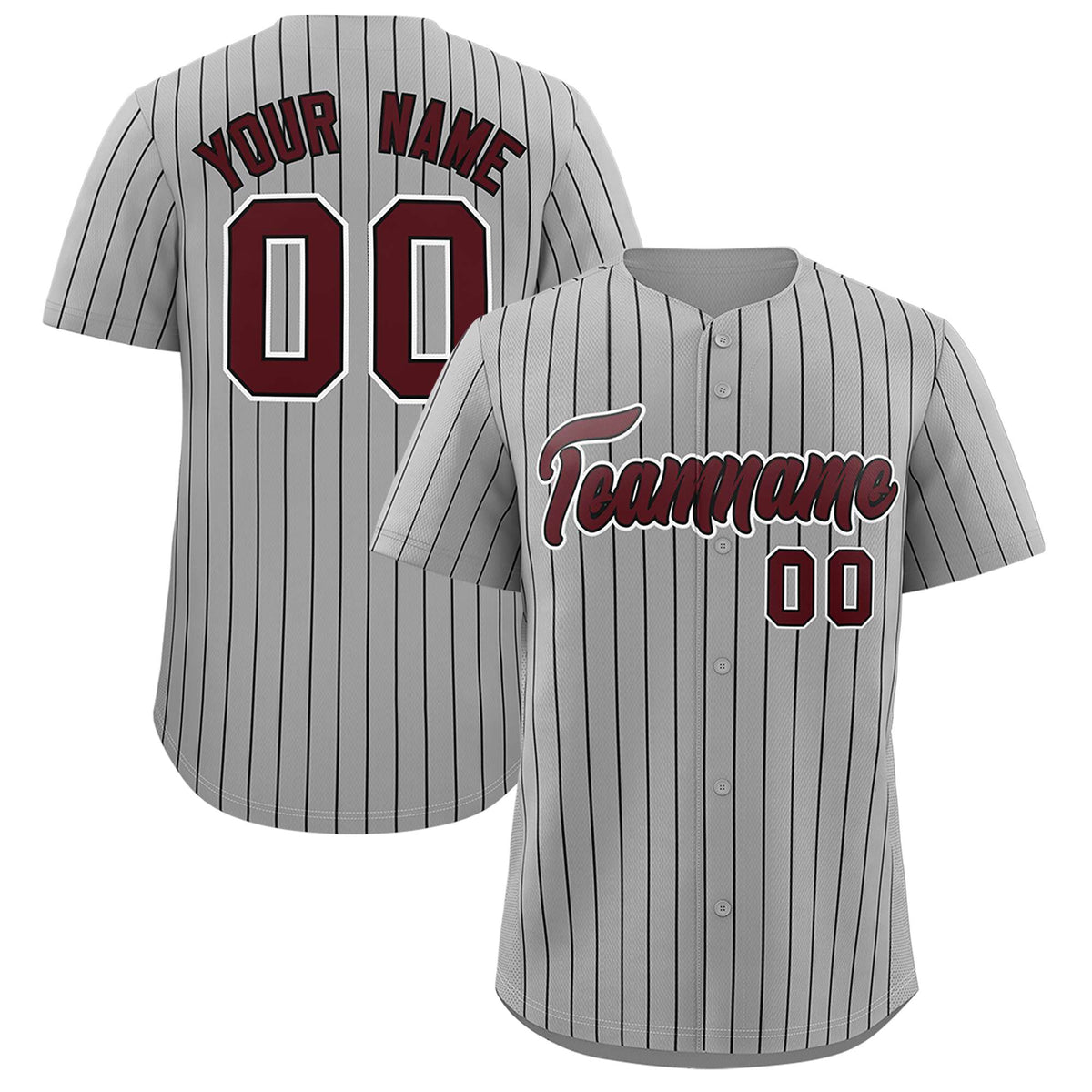 Custom Gray Black Stripe Fashion Authentic Baseball Jersey