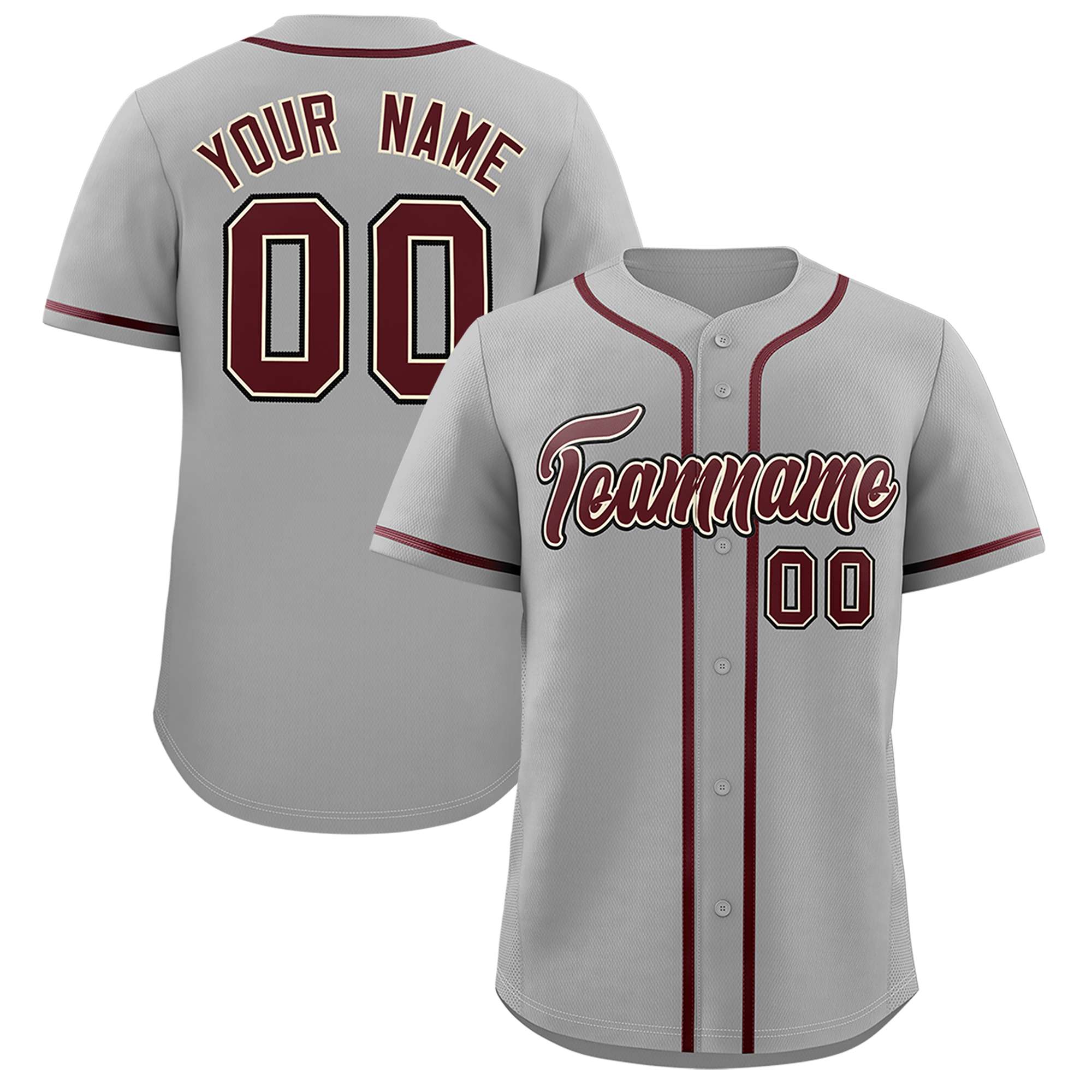 Custom Gray Classic Style Authentic Baseball Jersey
