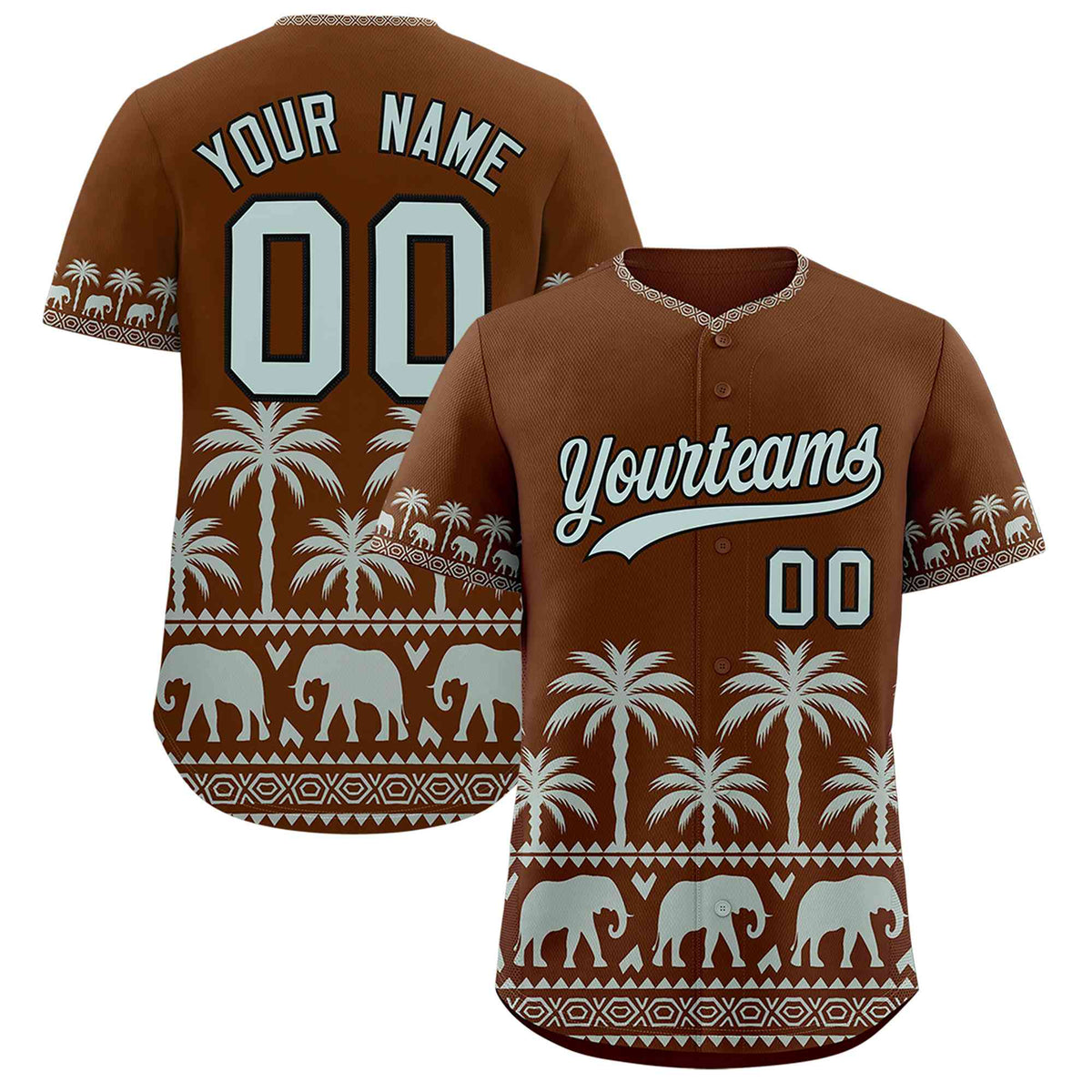 Custom Brown Silver-Gray Graffiti Pattern Personalized Bossinia Style Authentic Baseball Jersey| KXKSHOP