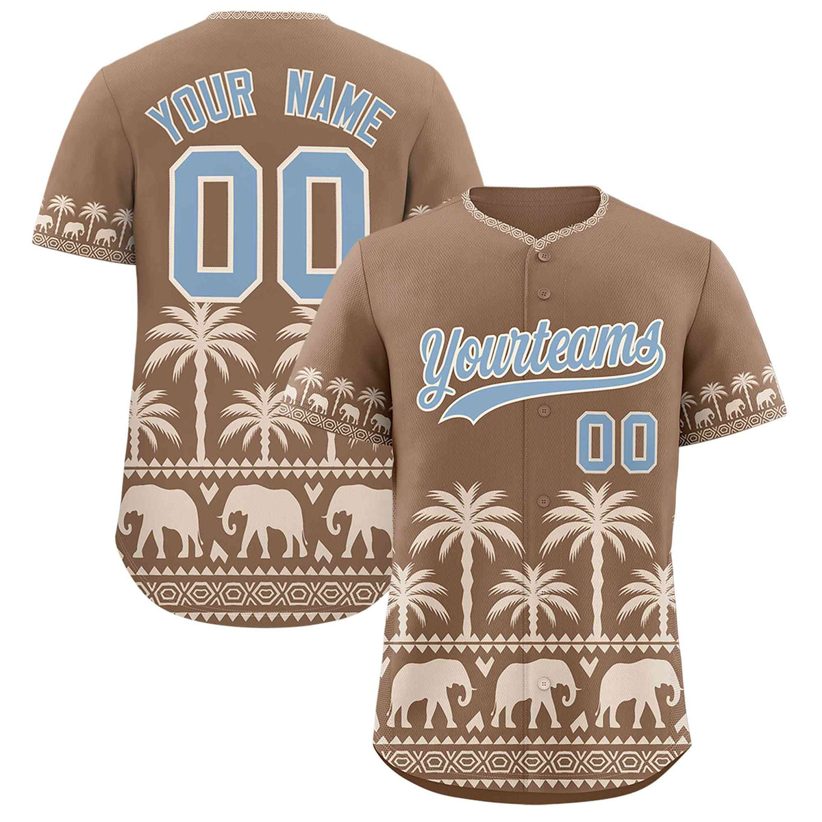 Custom Light Brown Cream Graffiti Pattern Personalized Bossinia Style Authentic Baseball Jersey| KXKSHOP
