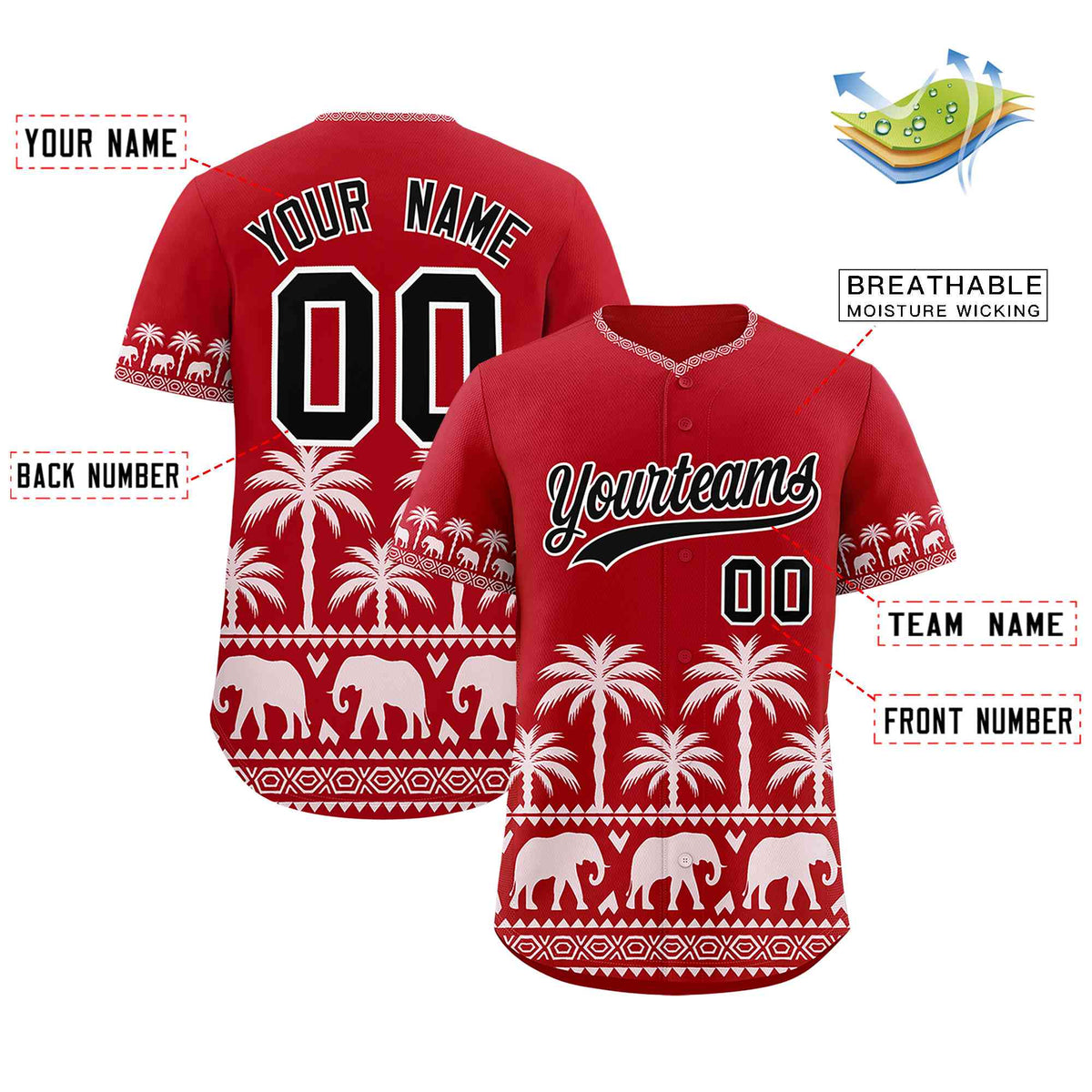 Custom Red White Graffiti Pattern Personalized Bossinia Style Authentic Baseball Jersey| KXKSHOP