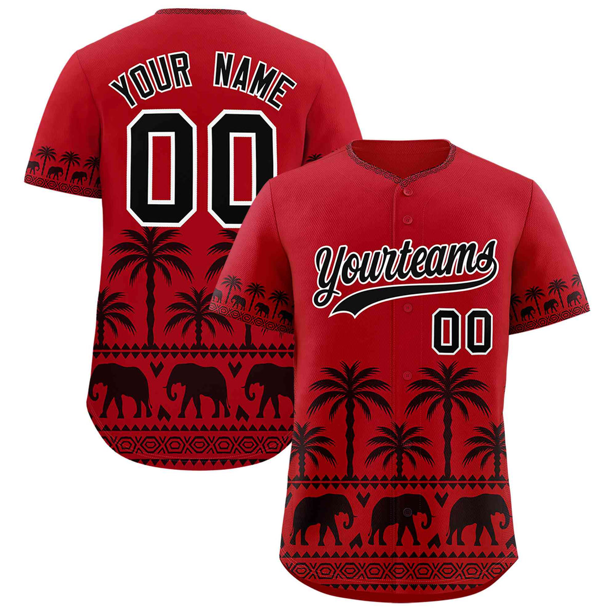 Custom Red Black Graffiti Pattern Personalized Bossinia Style Authentic Baseball Jersey| KXKSHOP