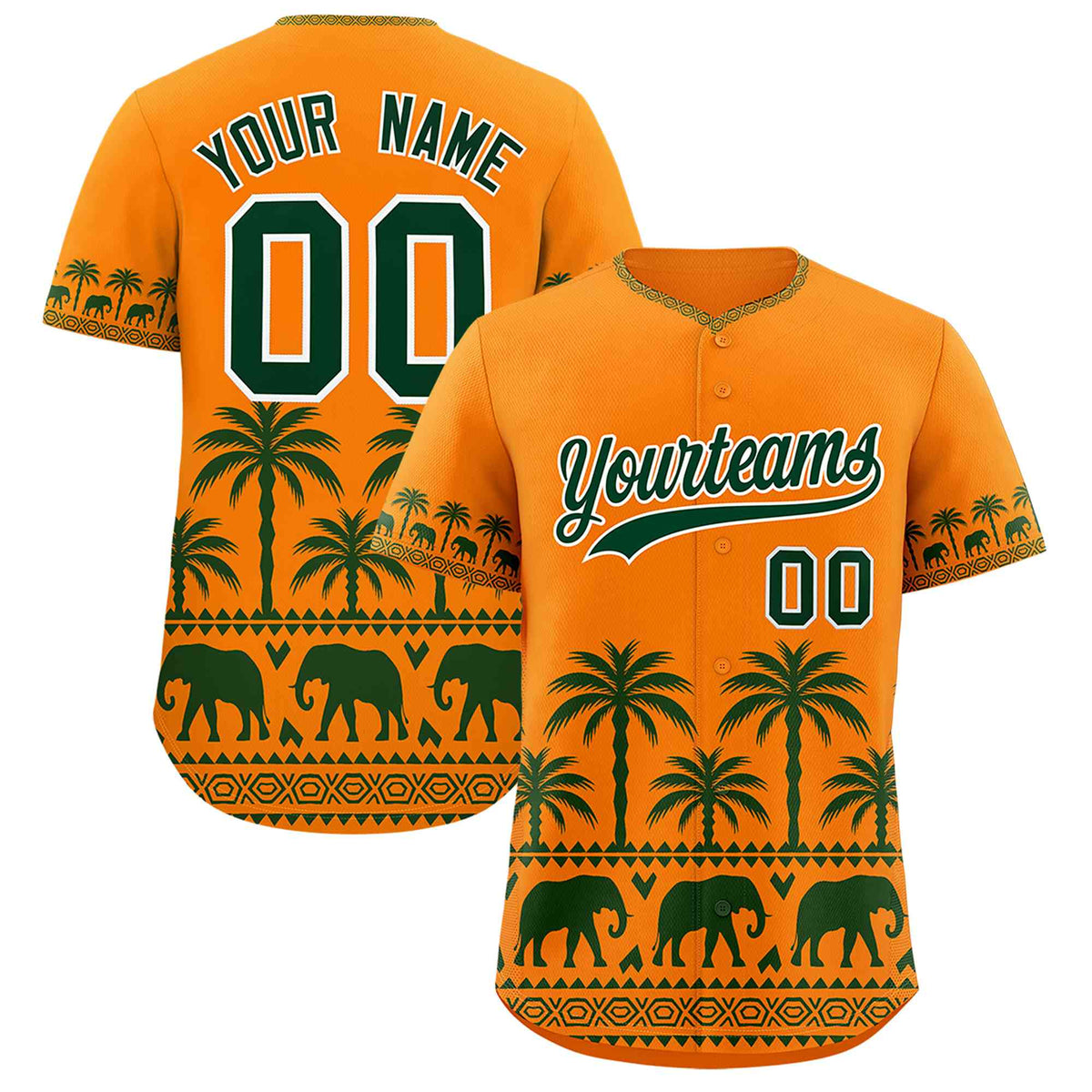 Custom Orange Green Graffiti Pattern Personalized Bossinia Style Authentic Baseball Jersey| KXKSHOP