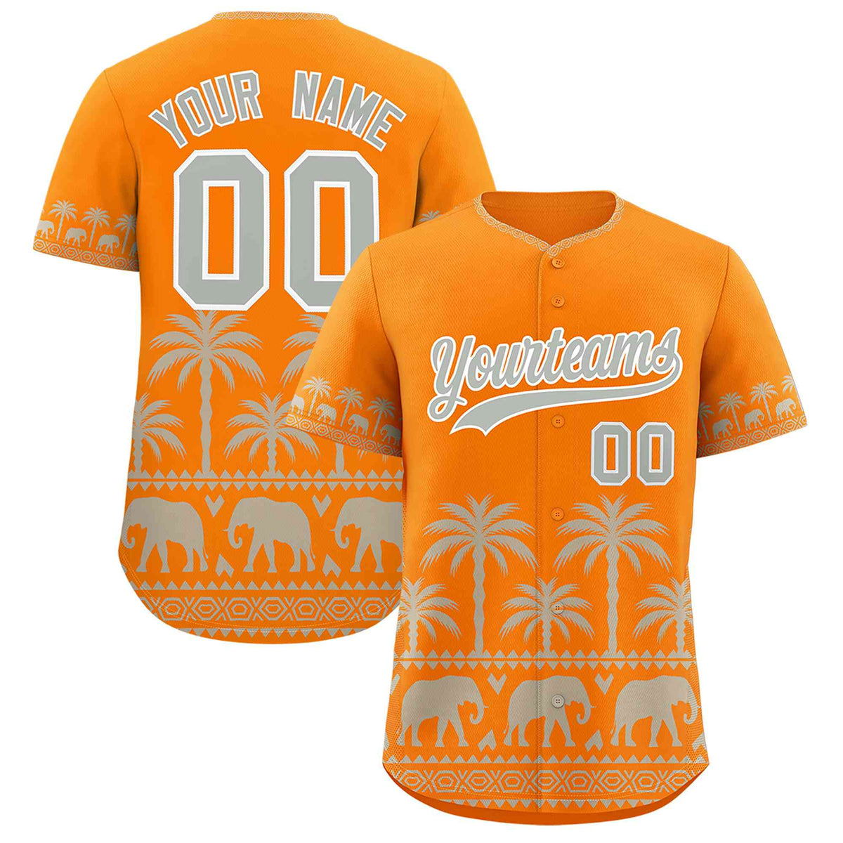 Custom Orange Gray Graffiti Pattern Personalized Bossinia Style Authentic Baseball Jersey| KXKSHOP