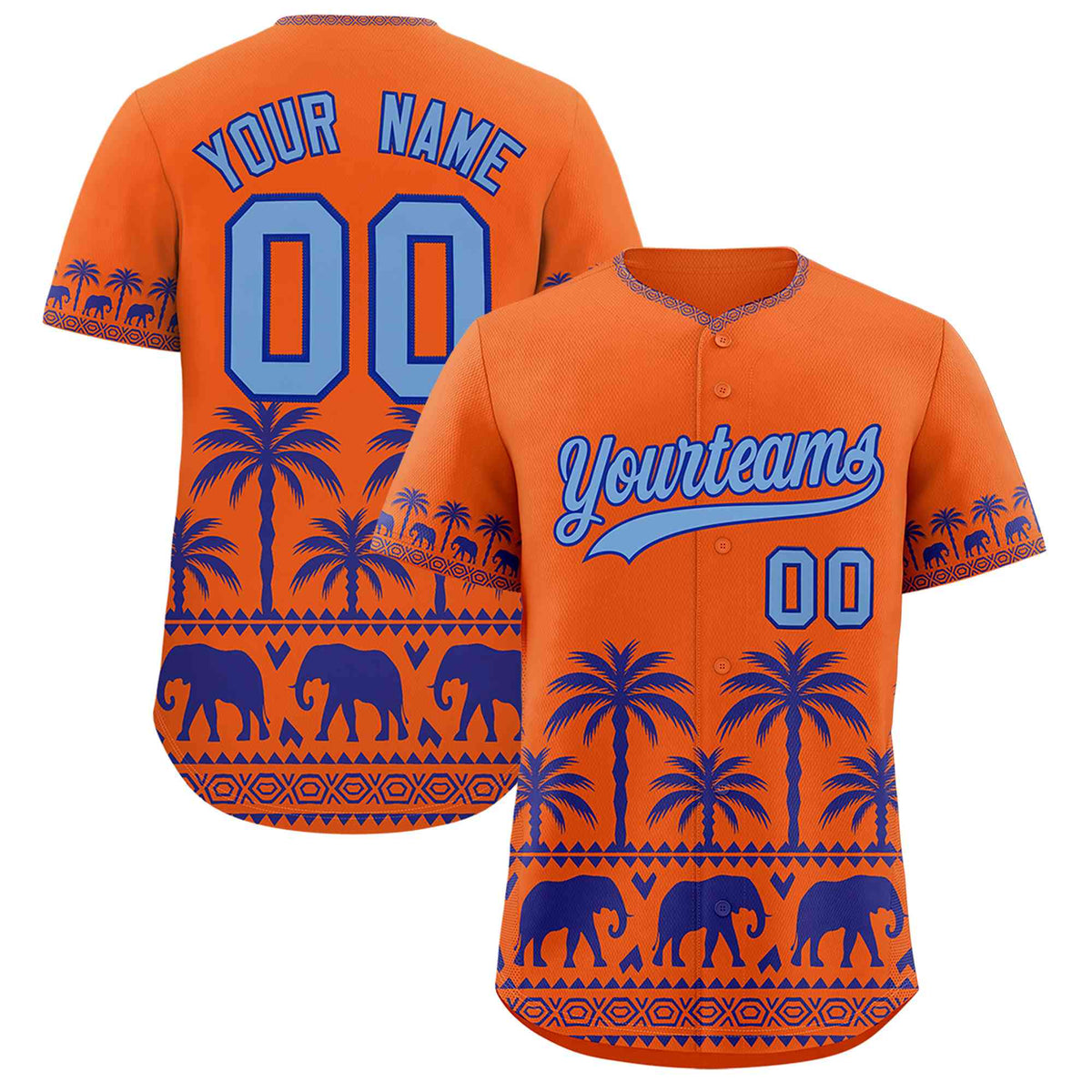 Custom Orange Royal Graffiti Pattern Personalized Bossinia Style Authentic Baseball Jersey| KXKSHOP