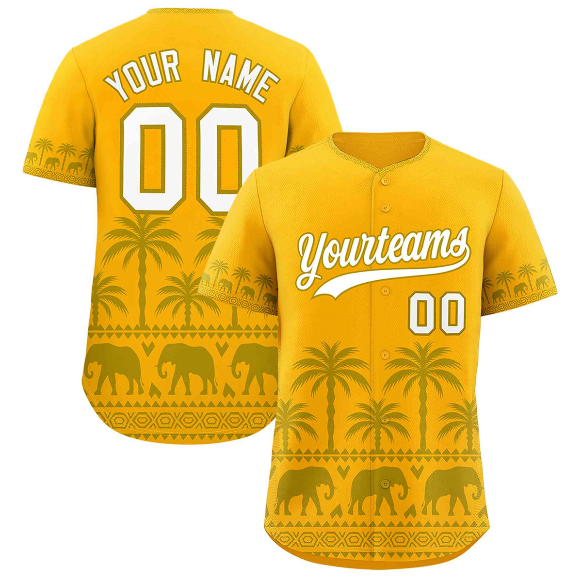 Custom Gold Old Gold Graffiti Pattern Personalized Bossinia Style Authentic Baseball Jersey| KXKSHOP