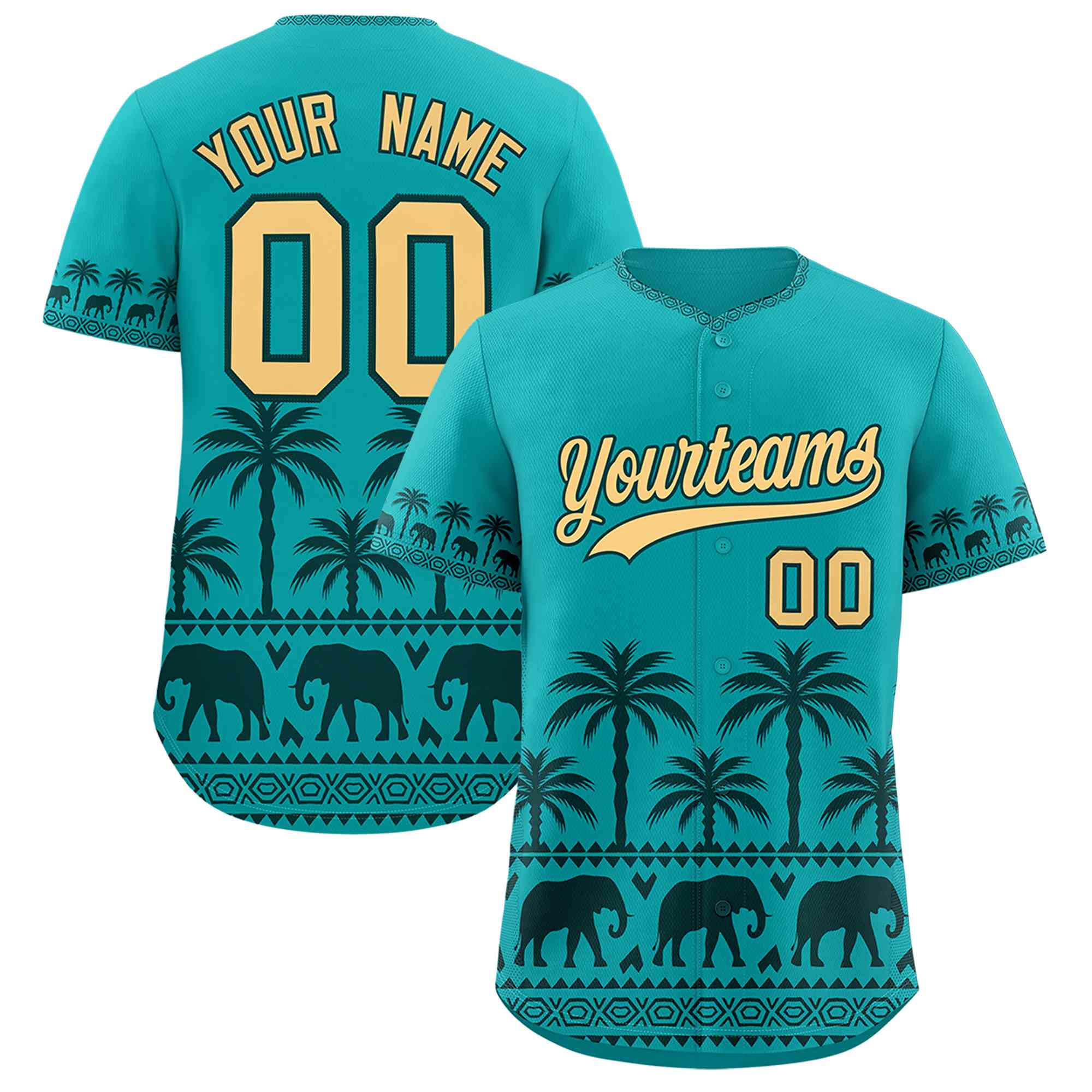 Custom Aqua Midnight Green Graffiti Pattern Personalized Bossinia Style Authentic Baseball Jersey| KXKSHOP