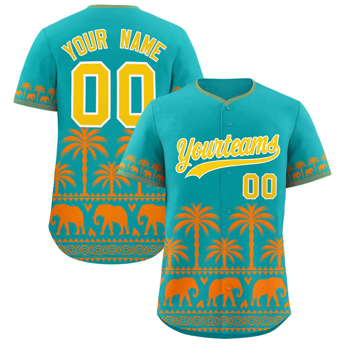 Custom Aqua Orange Graffiti Pattern Personalized Bossinia Style Authentic Baseball Jersey| KXKSHOP