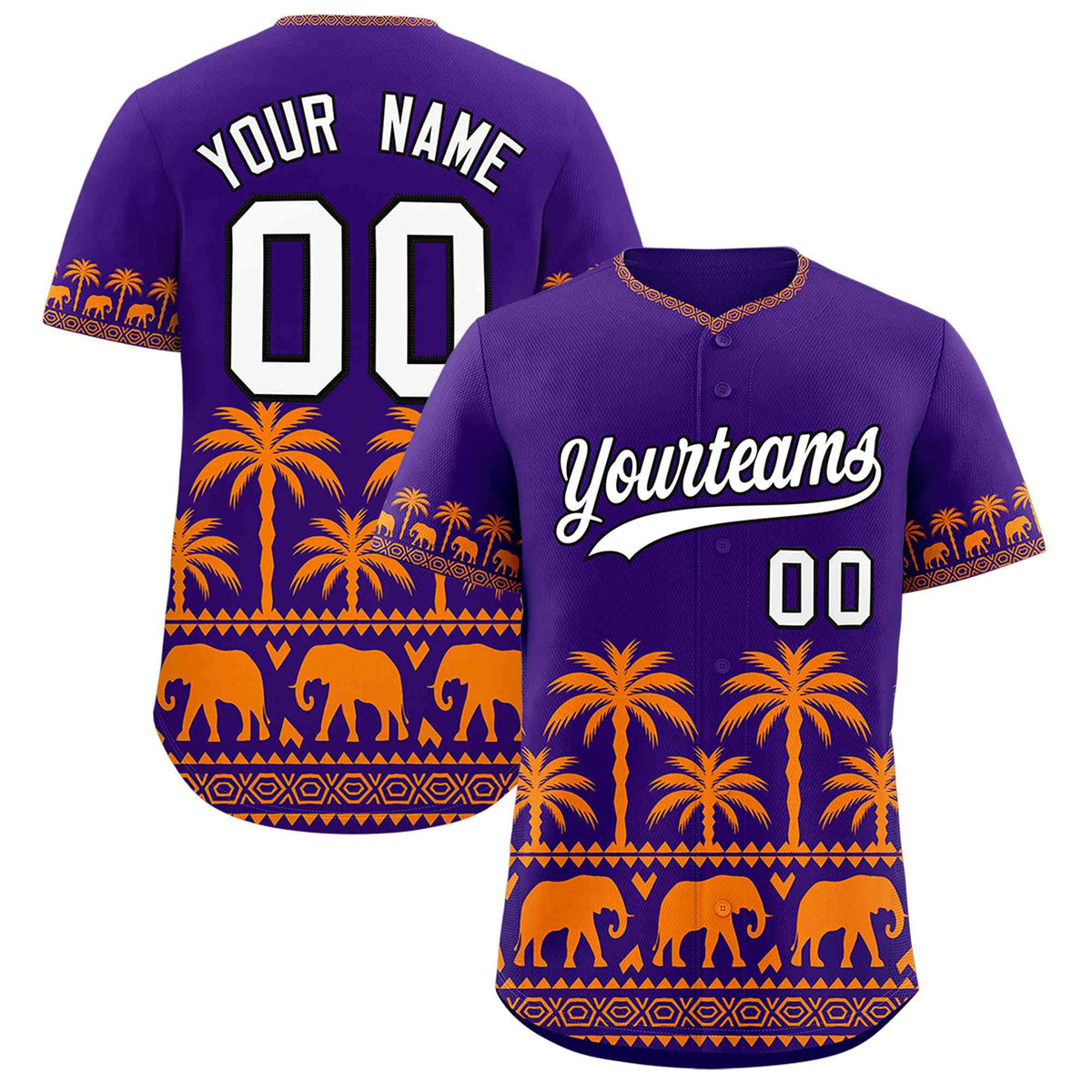Custom Purple Orange Graffiti Pattern Personalized Bossinia Style Authentic Baseball Jersey| KXKSHOP