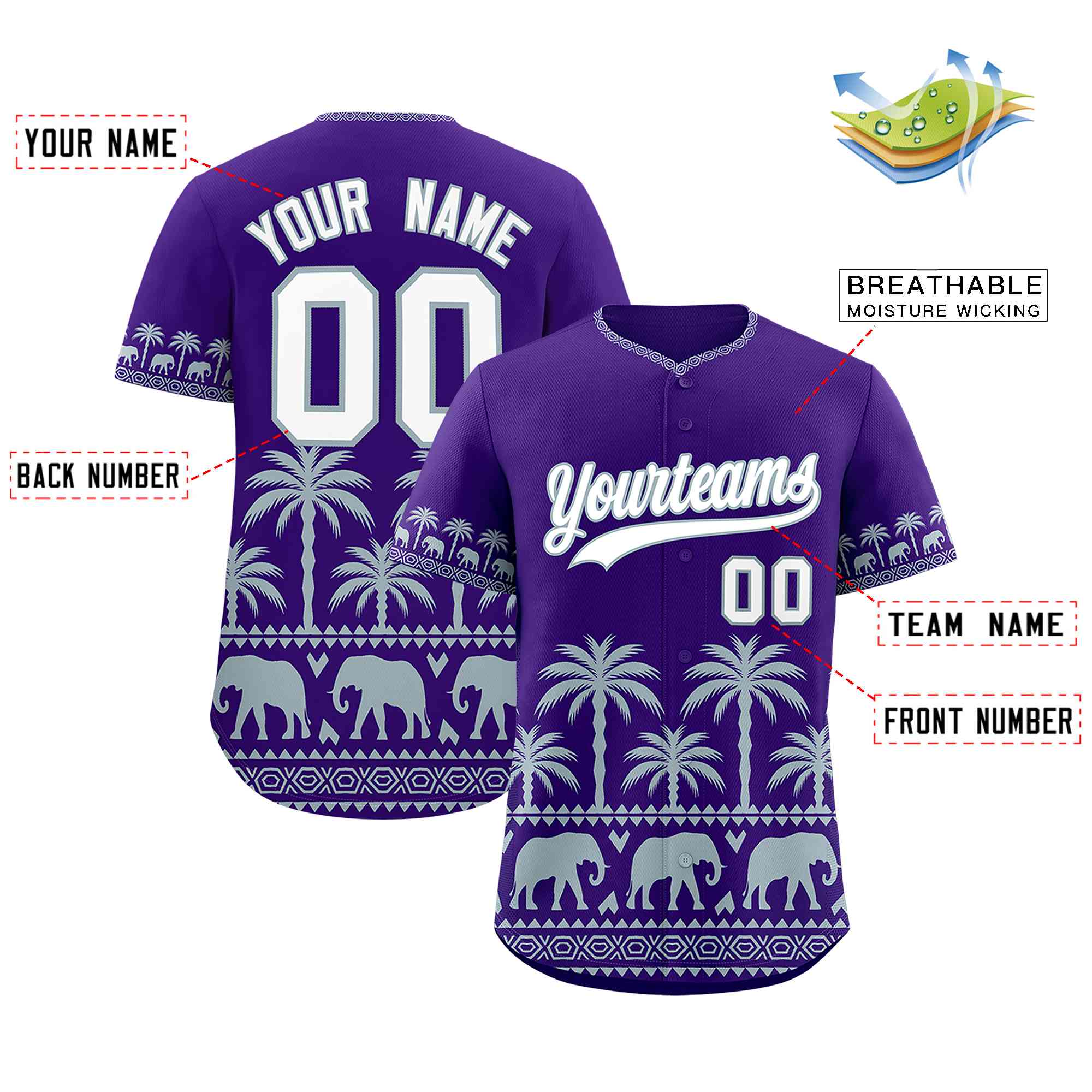 Custom Purple Silver Graffiti Pattern Personalized Bossinia Style Authentic Baseball Jersey| KXKSHOP