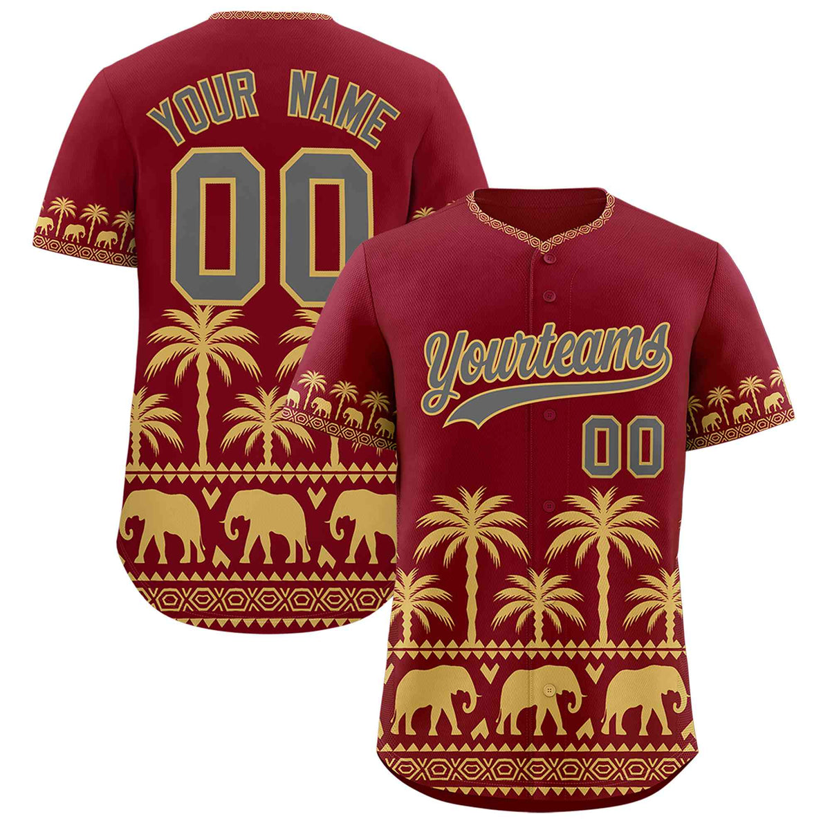 Custom Crimson Old Gold Graffiti Pattern Personalized Bossinia Style Authentic Baseball Jersey| KXKSHOP