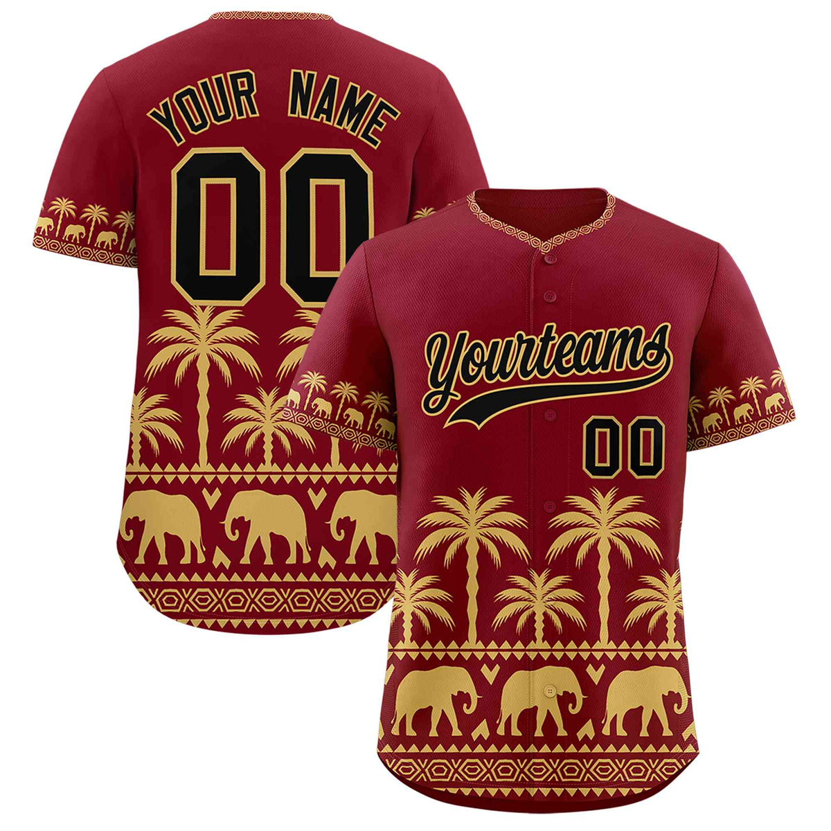 Custom Crimson Old Gold Graffiti Pattern Personalized Bossinia Style Authentic Baseball Jersey| KXKSHOP