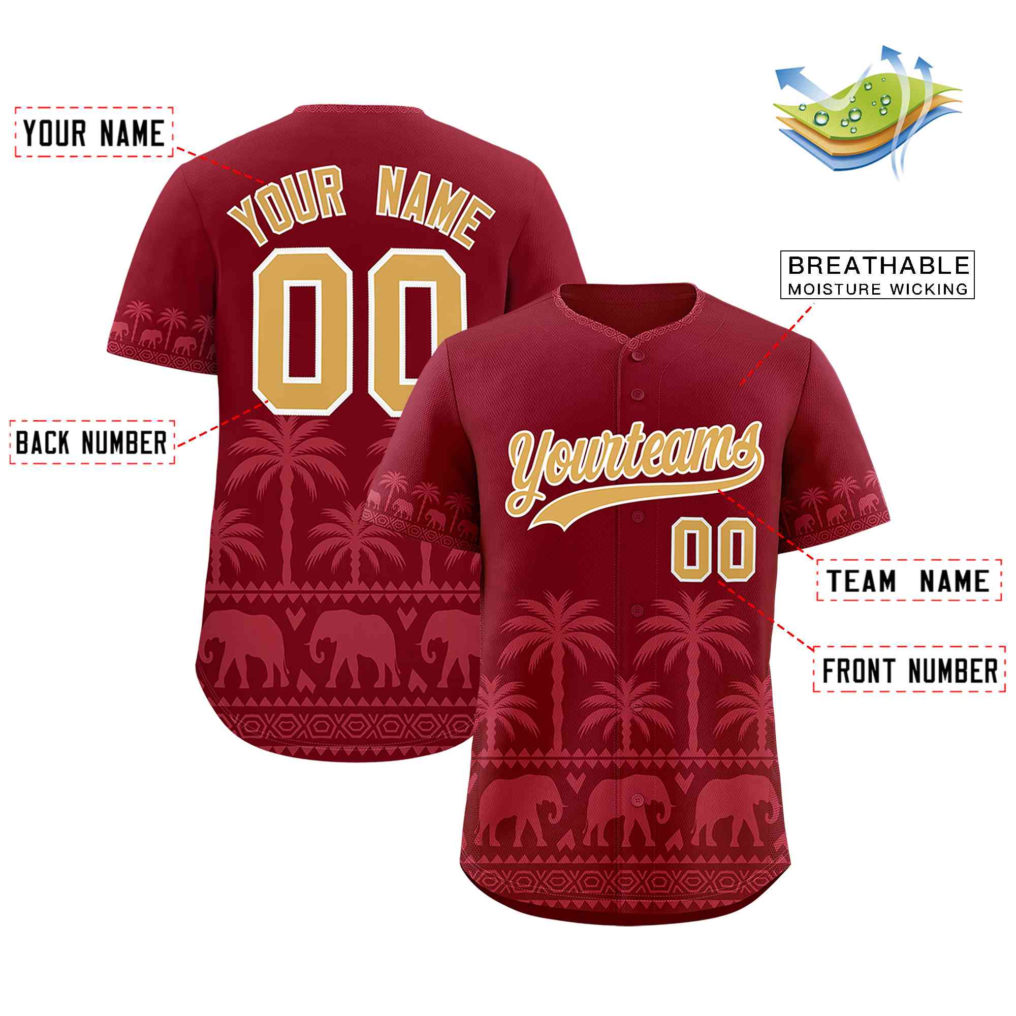 Custom Crimson Light Red Graffiti Pattern Personalized Bossinia Style Authentic Baseball Jersey| KXKSHOP