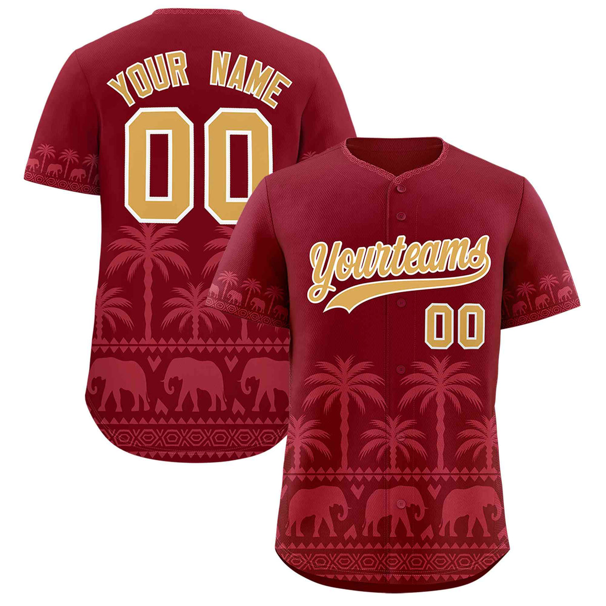 Custom Crimson Light Red Graffiti Pattern Personalized Bossinia Style Authentic Baseball Jersey| KXKSHOP