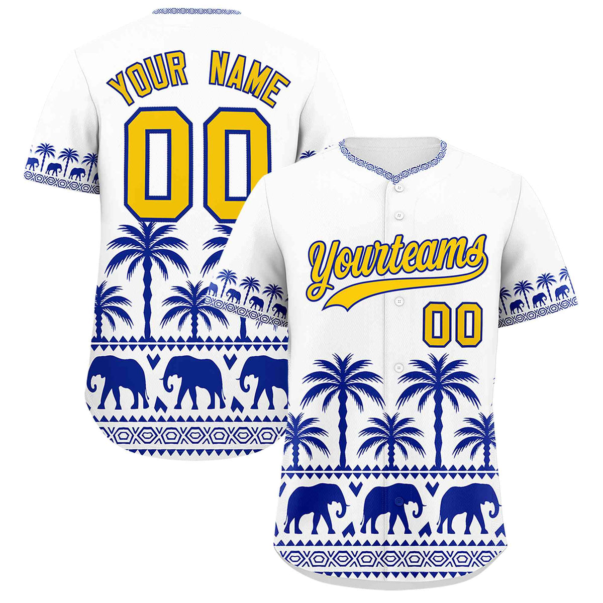 Custom White Royal Graffiti Pattern Personalized Bossinia Style Authentic Baseball Jersey| KXKSHOP