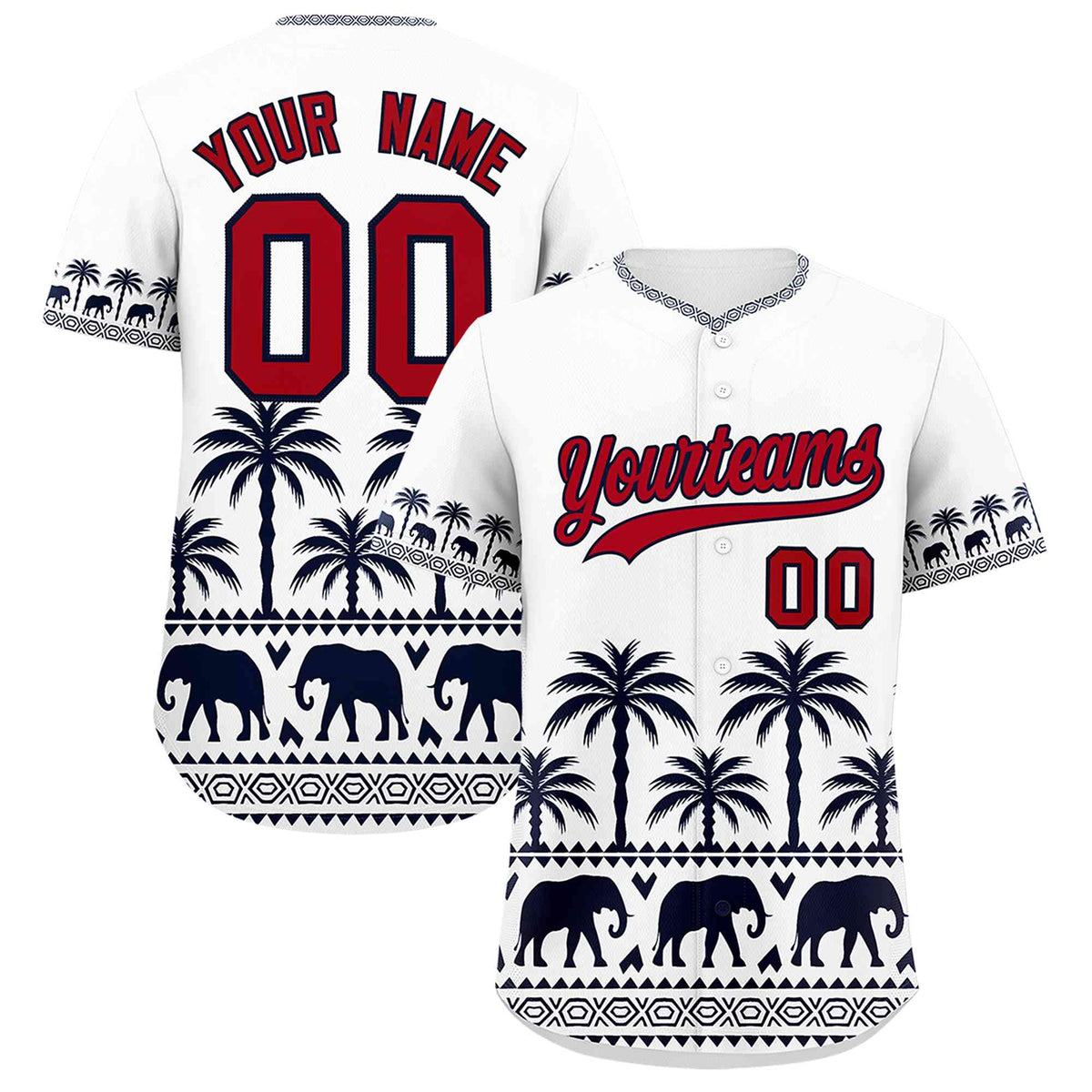 Custom White Navy Graffiti Pattern Personalized Bossinia Style Authentic Baseball Jersey| KXKSHOP