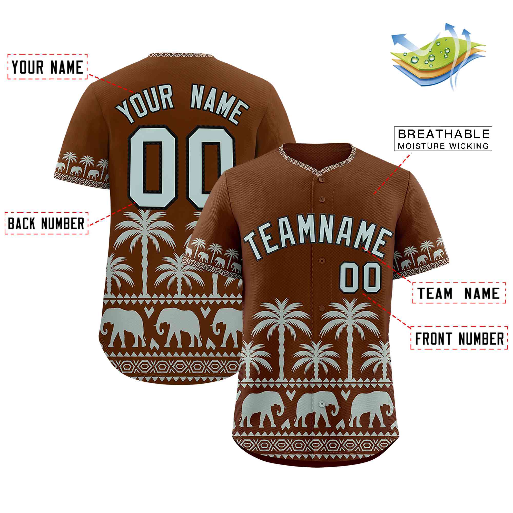 Custom Brown Silver-Gray Graffiti Pattern Personalized Bossinia Style Authentic Baseball Jersey| KXKSHOP