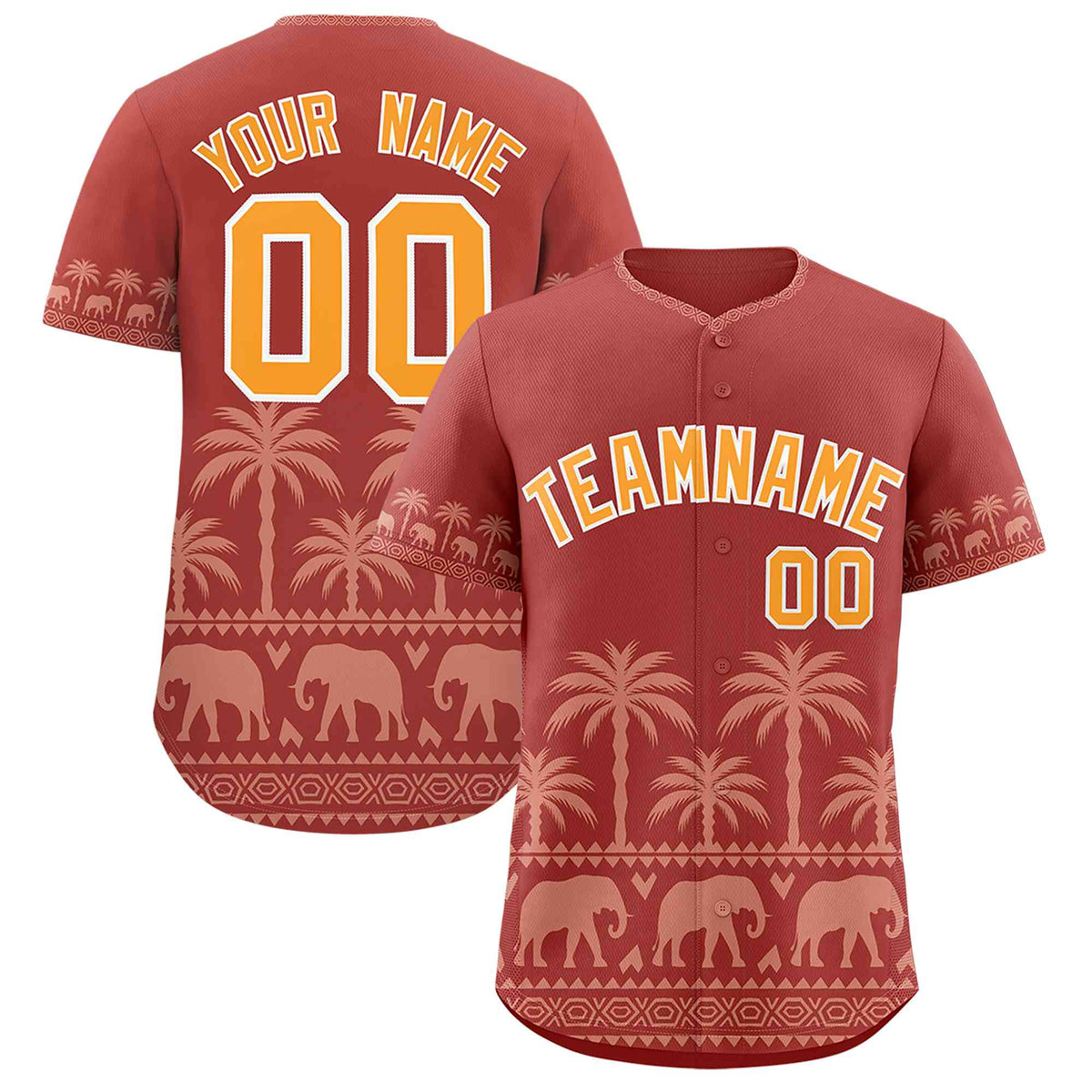 Custom Red Teabrown Graffiti Pattern Personalized Bossinia Style Authentic Baseball Jersey| KXKSHOP