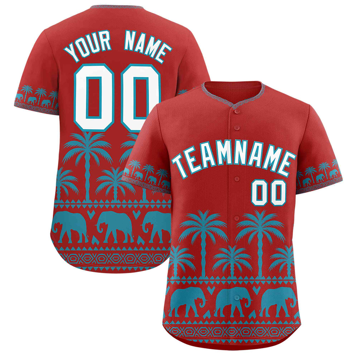 Custom Red Teal Graffiti Pattern Personalized Bossinia Style Authentic Baseball Jersey| KXKSHOP