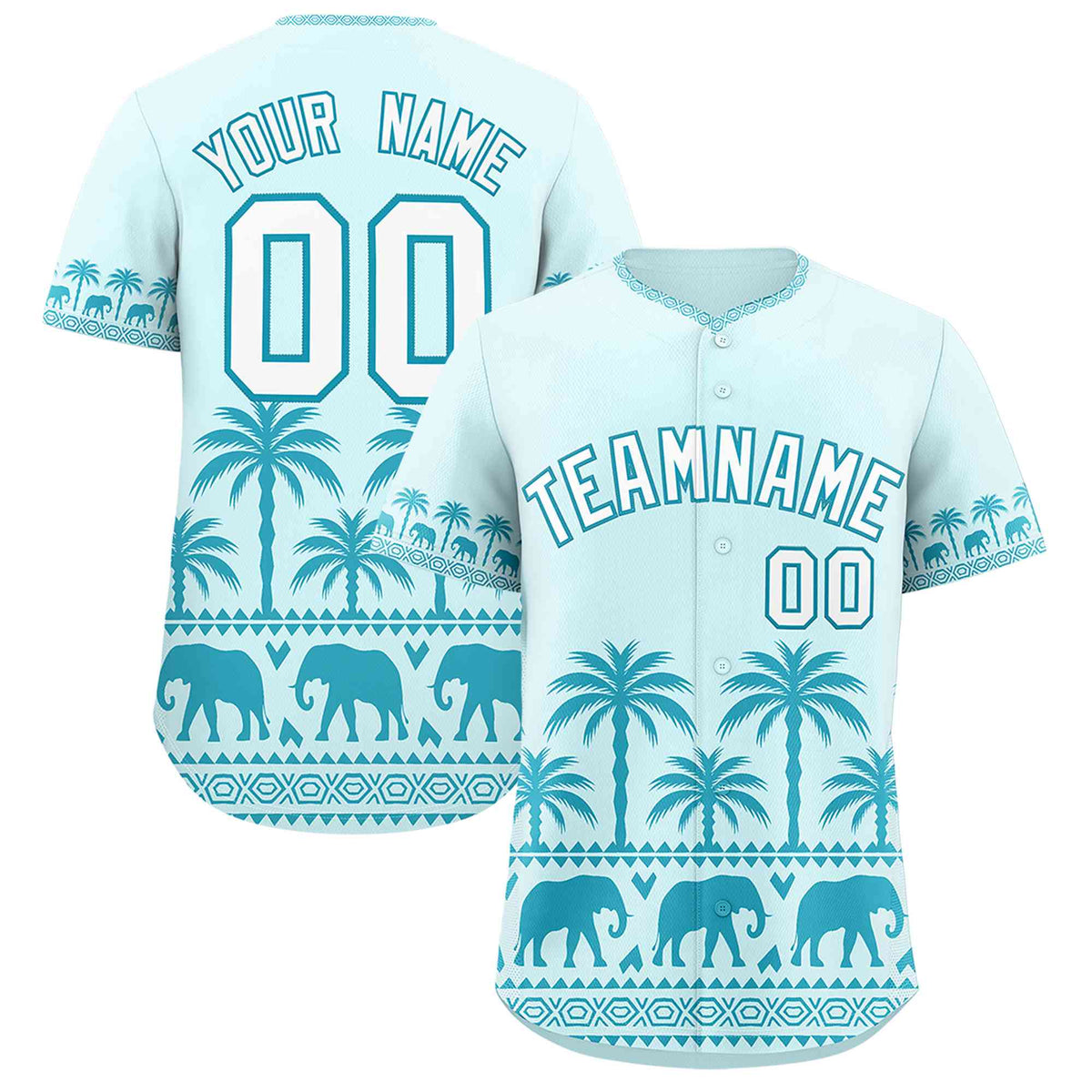 Custom Light Blue Teal Graffiti Pattern Personalized Bossinia Style Authentic Baseball Jersey| KXKSHOP
