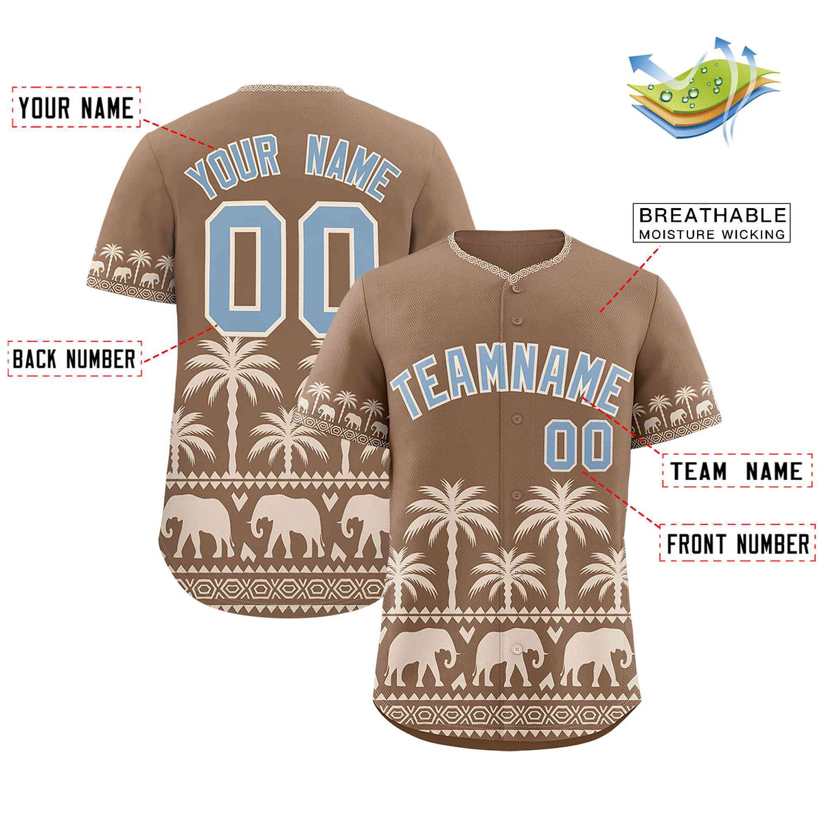 Custom Light Brown Cream Graffiti Pattern Personalized Bossinia Style Authentic Baseball Jersey| KXKSHOP