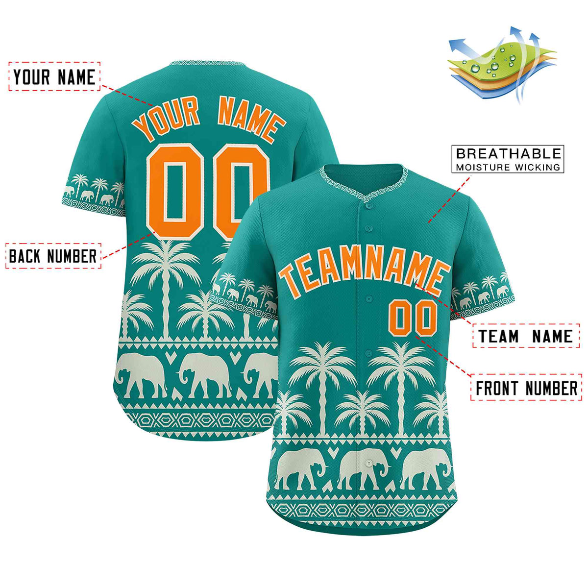 Custom Aqua Cream Graffiti Pattern Personalized Bossinia Style Authentic Baseball Jersey| KXKSHOP