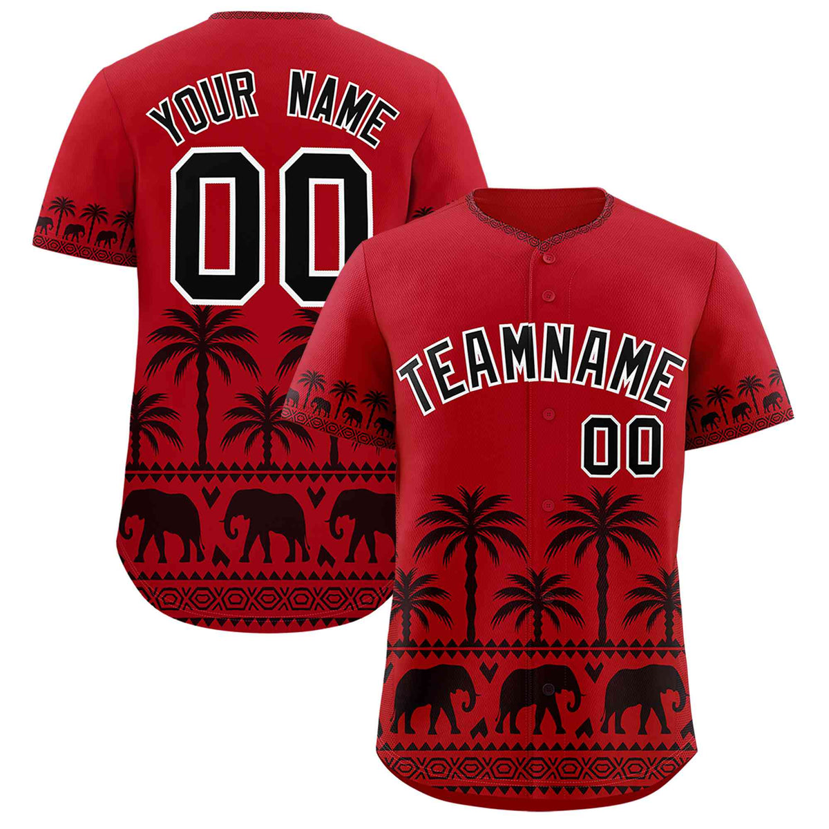 Custom Red Black Graffiti Pattern Personalized Bossinia Style Authentic Baseball Jersey| KXKSHOP