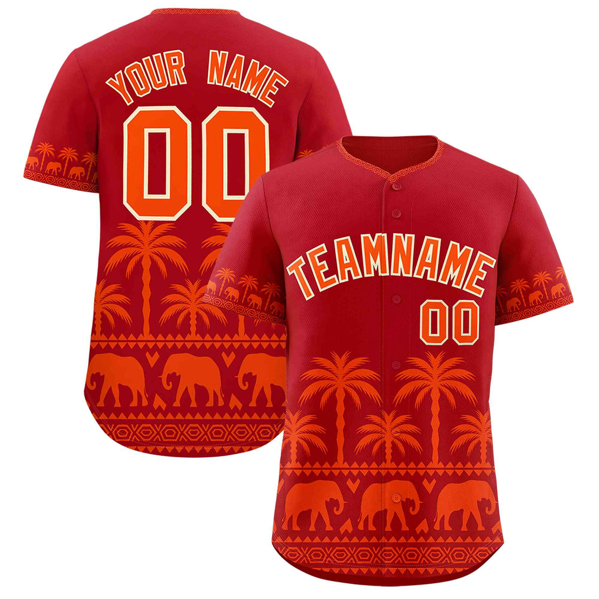 Custom Red Orange Graffiti Pattern Personalized Bossinia Style Authentic Baseball Jersey| KXKSHOP