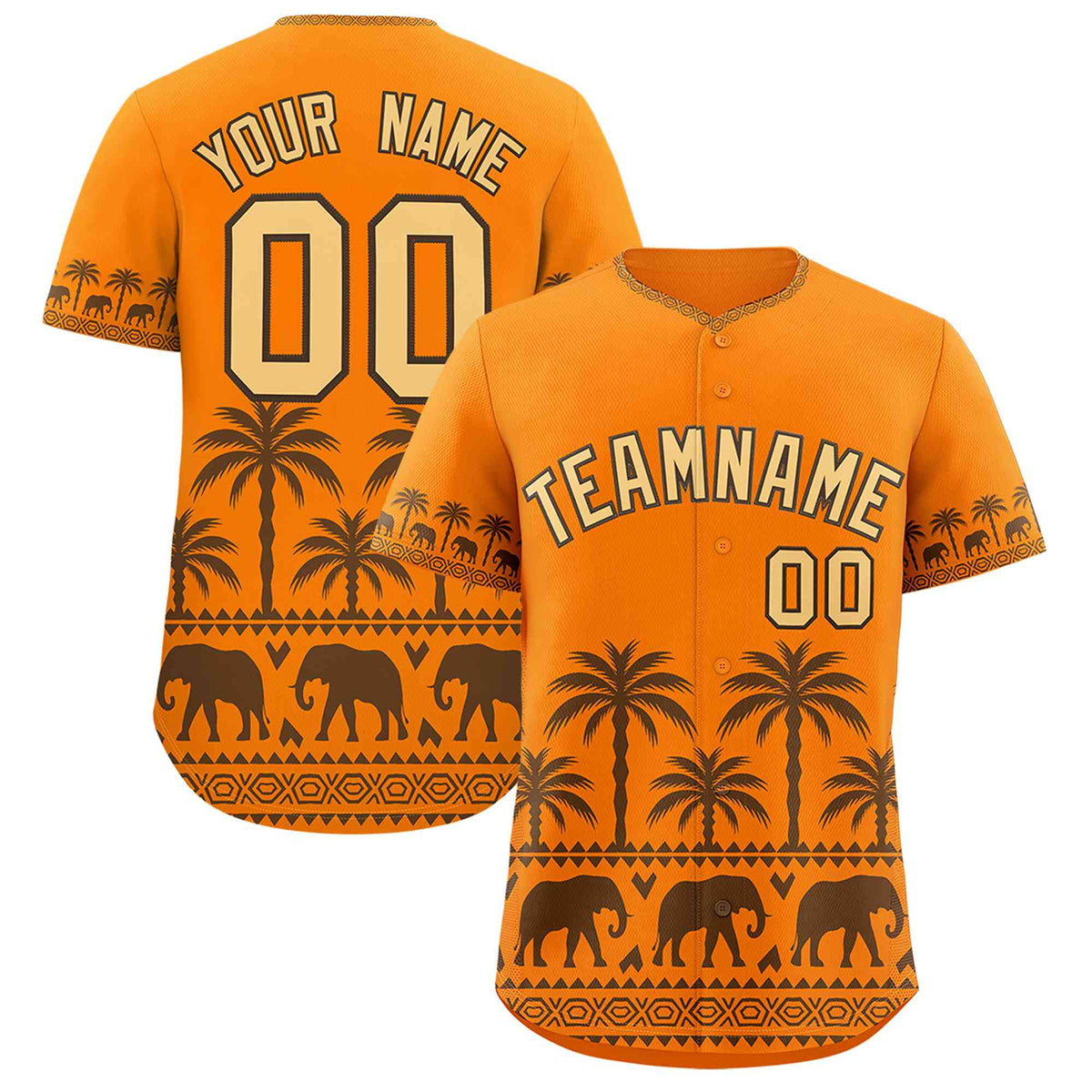 Custom Orange Light Brown Graffiti Pattern Personalized Bossinia Style Authentic Baseball Jersey| KXKSHOP