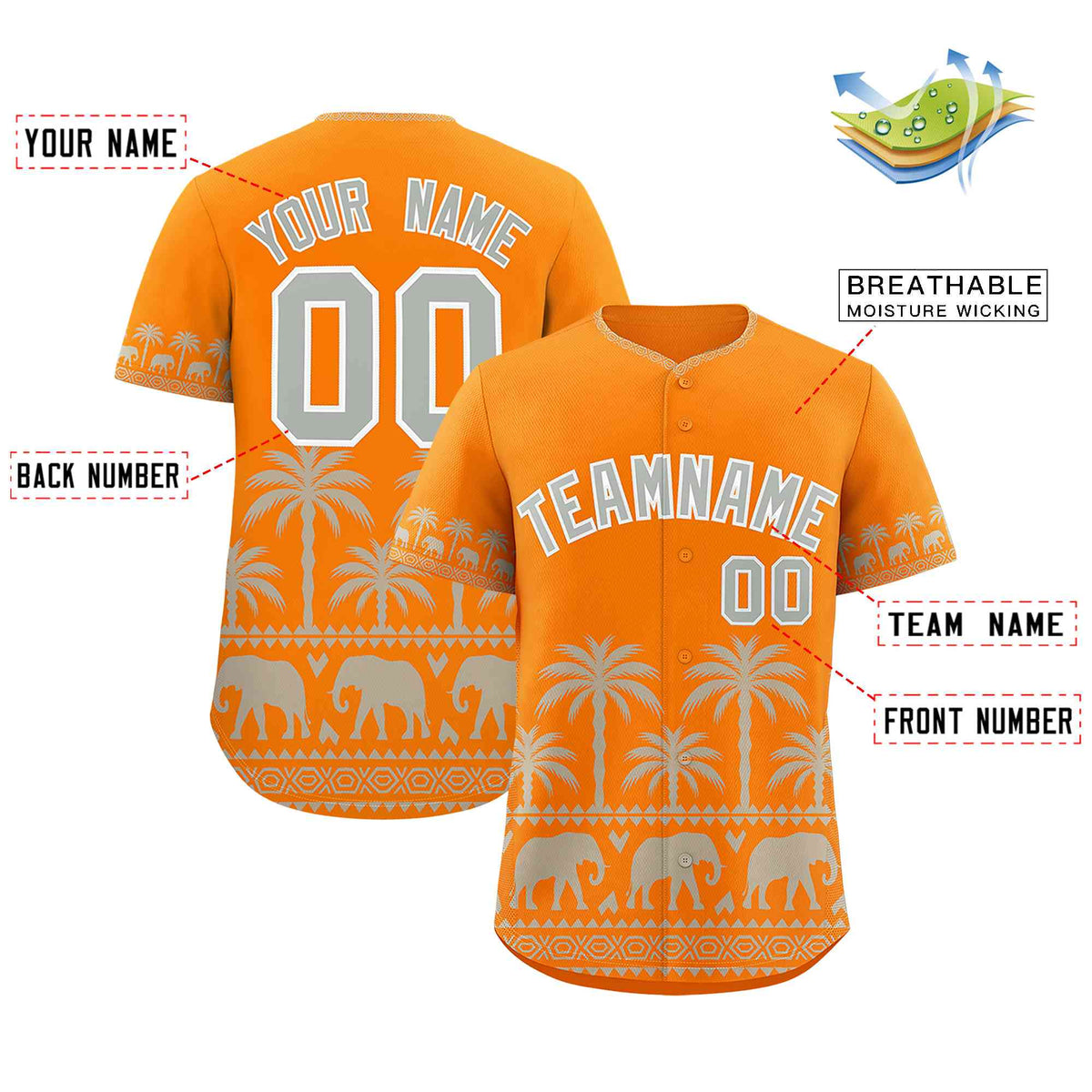 Custom Orange Gray Graffiti Pattern Personalized Bossinia Style Authentic Baseball Jersey| KXKSHOP