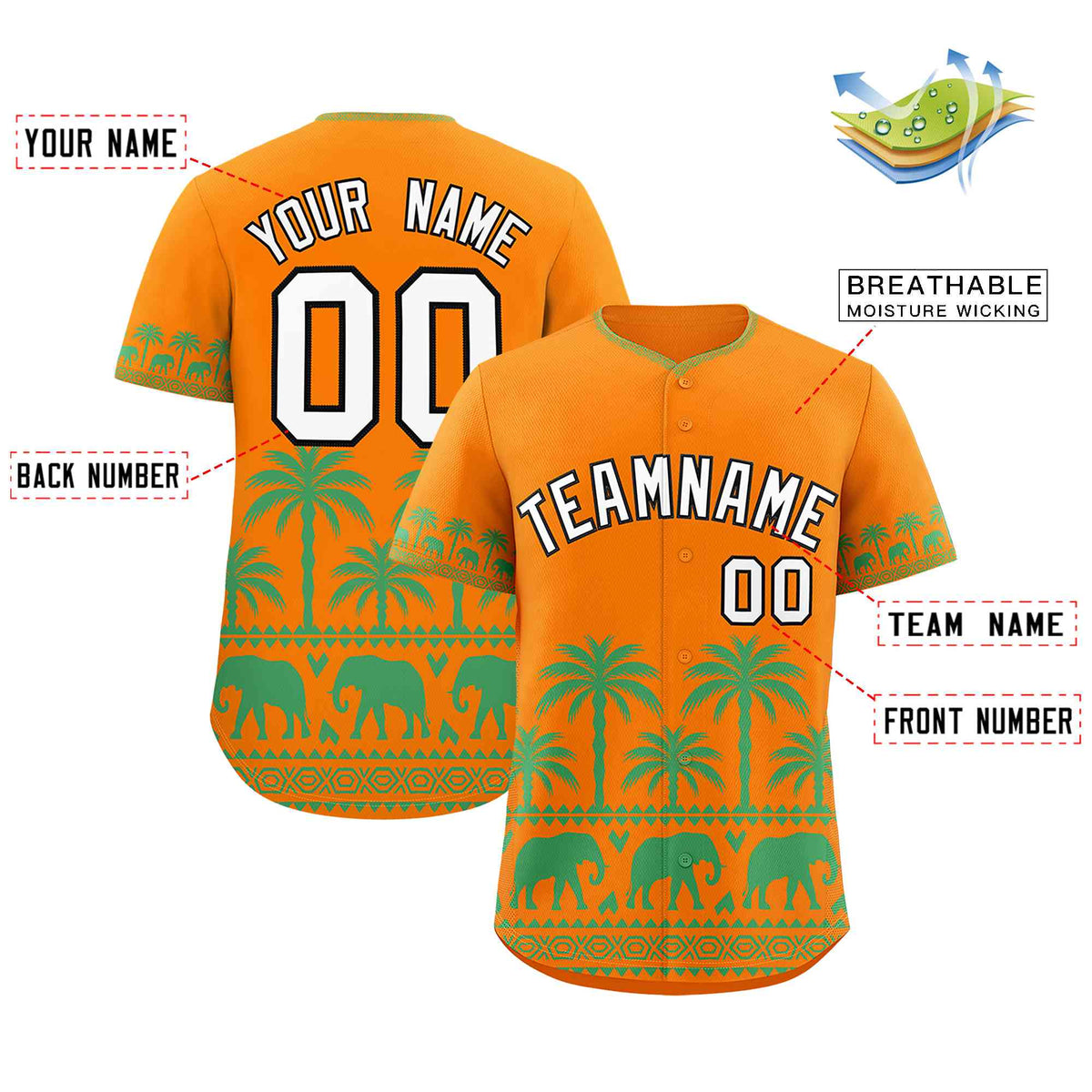 Custom Orange Green Graffiti Pattern Personalized Bossinia Style Authentic Baseball Jersey| KXKSHOP