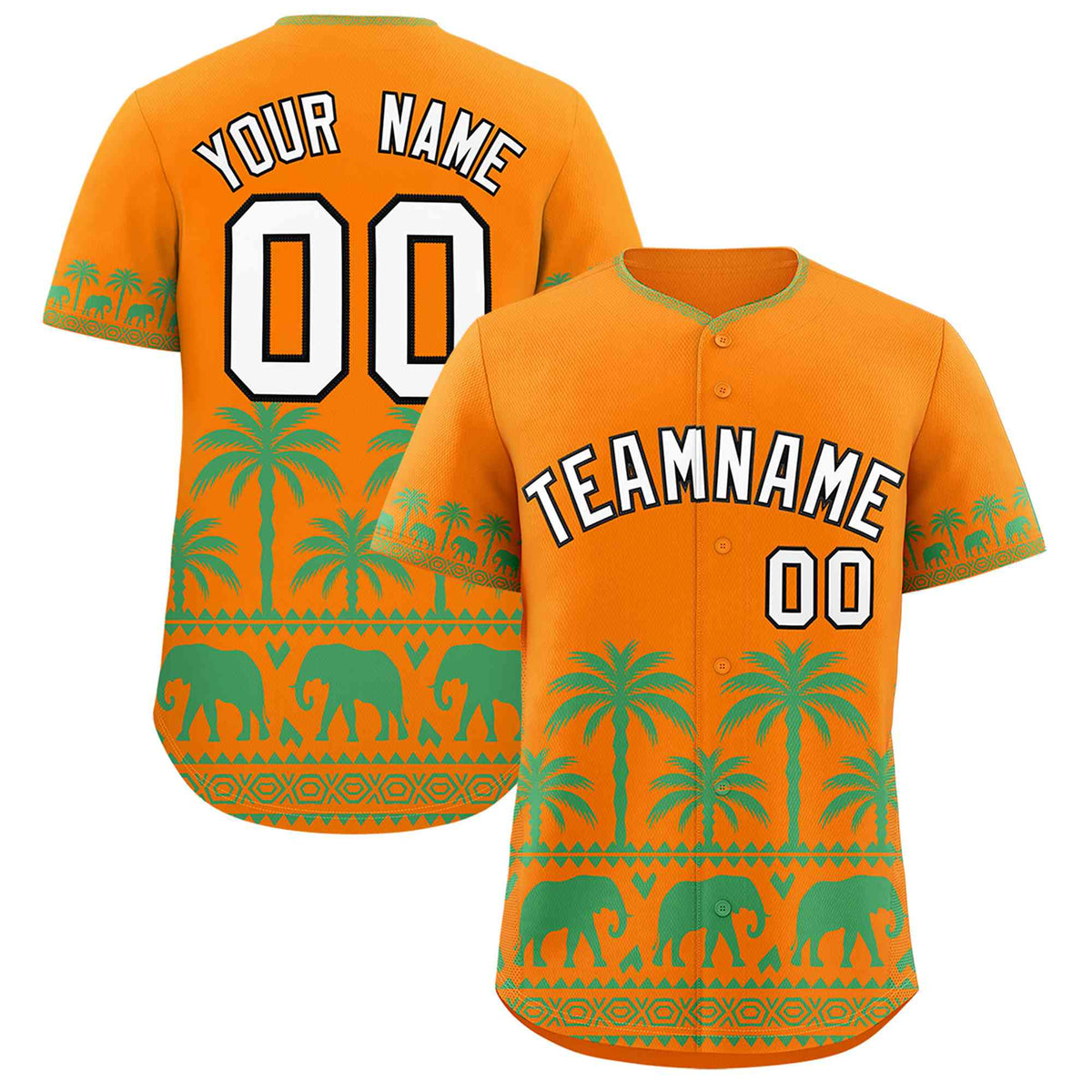 Custom Orange Green Graffiti Pattern Personalized Bossinia Style Authentic Baseball Jersey| KXKSHOP