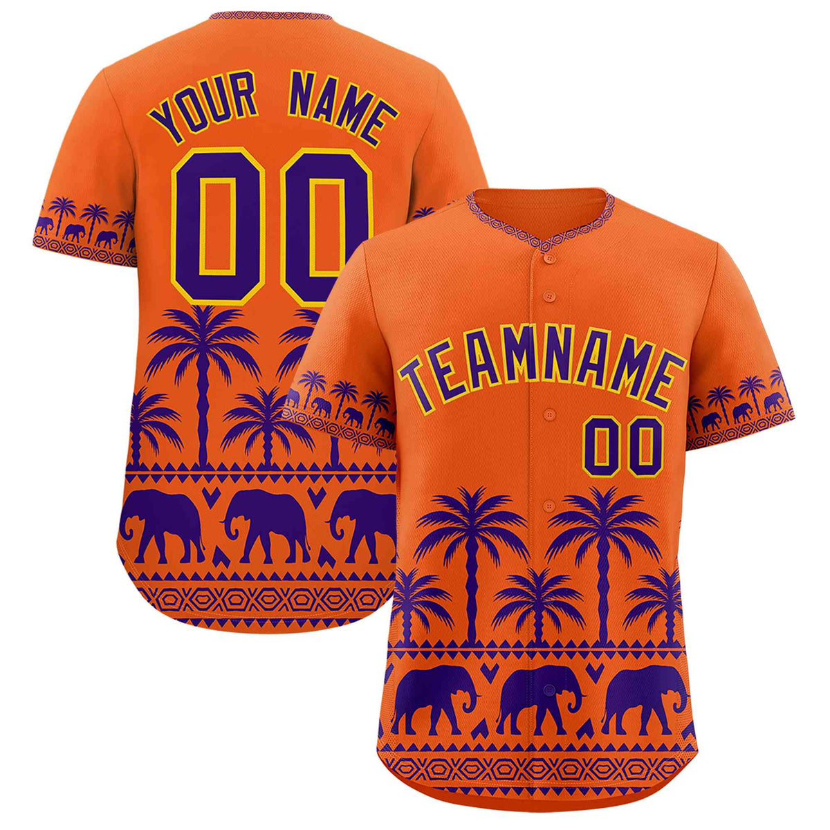 Custom Orange Purple Graffiti Pattern Personalized Bossinia Style Authentic Baseball Jersey| KXKSHOP