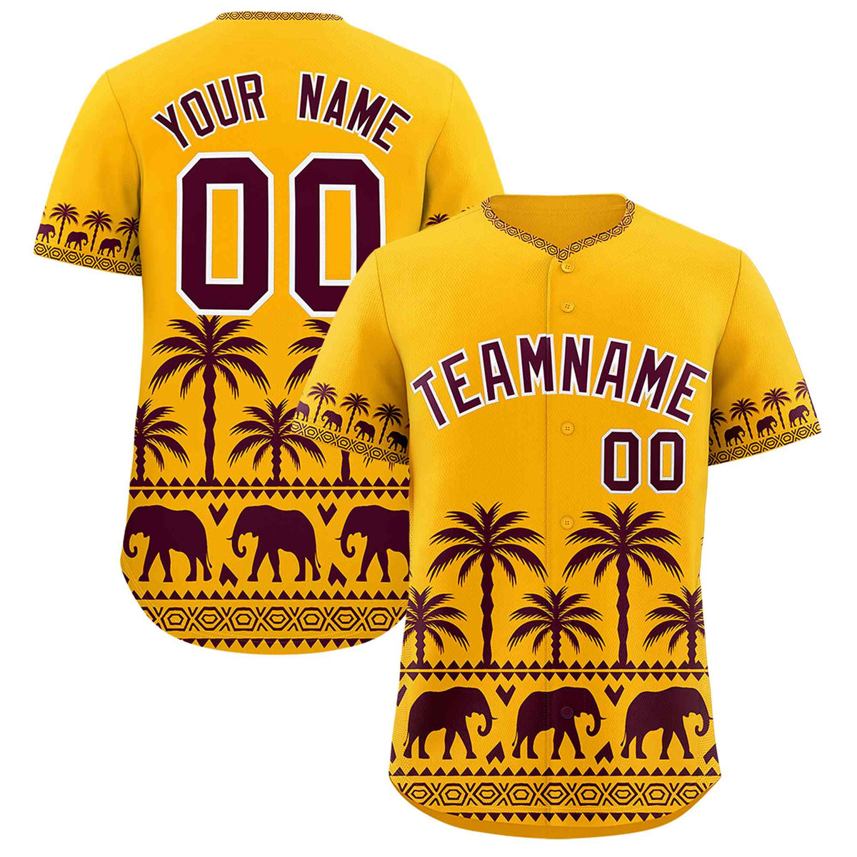 Custom Gold Crimson Graffiti Pattern Personalized Bossinia Style Authentic Baseball Jersey| KXKSHOP