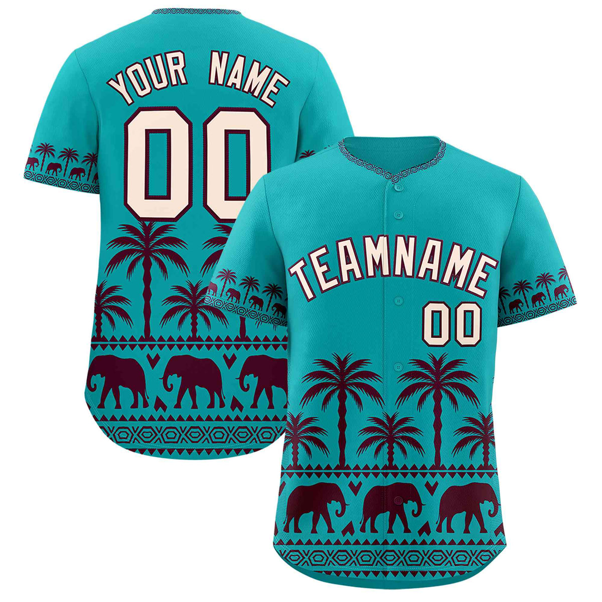 Custom Aqua Red Graffiti Pattern Personalized Bossinia Style Authentic Baseball Jersey| KXKSHOP