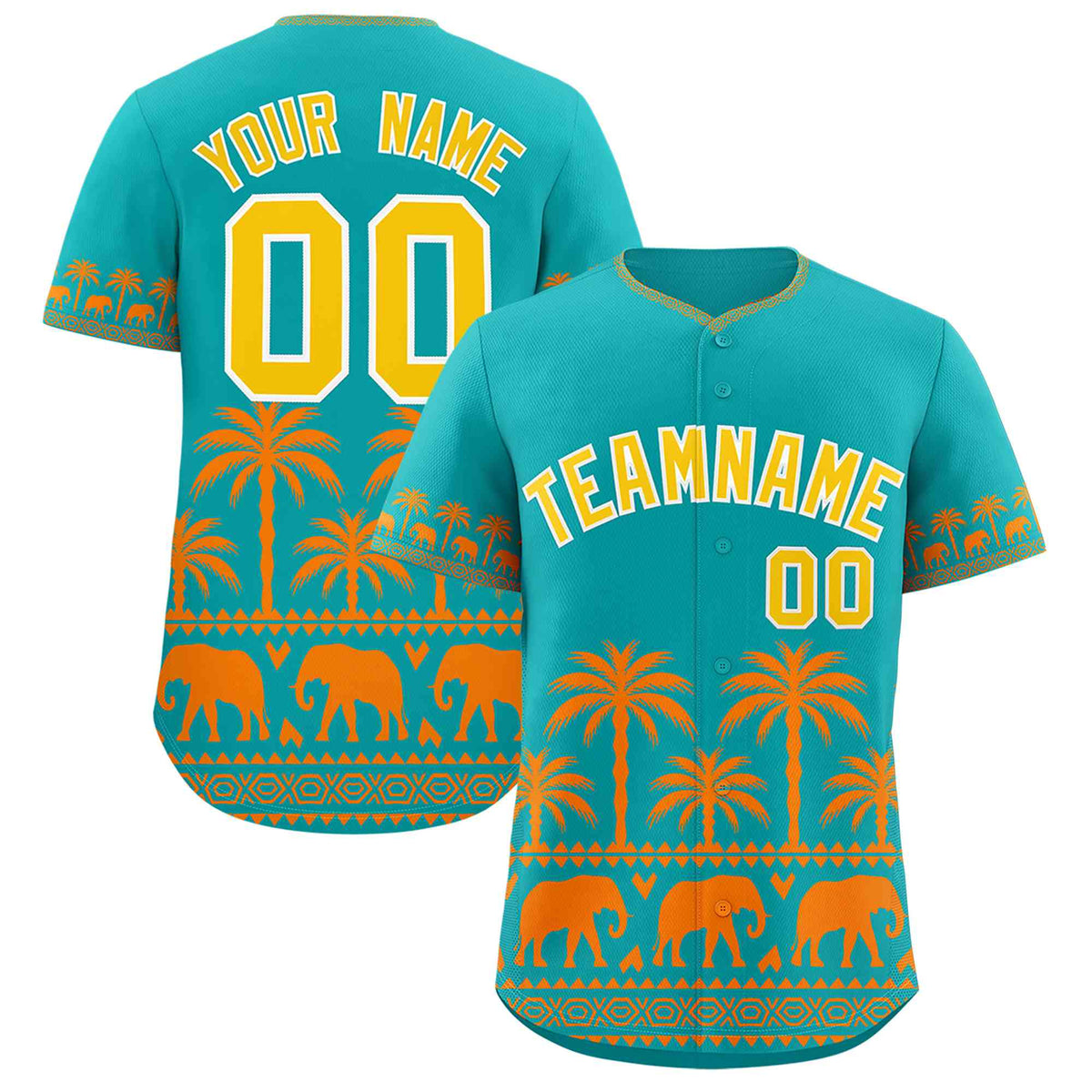 Custom Aqua Orange Graffiti Pattern Personalized Bossinia Style Authentic Baseball Jersey| KXKSHOP