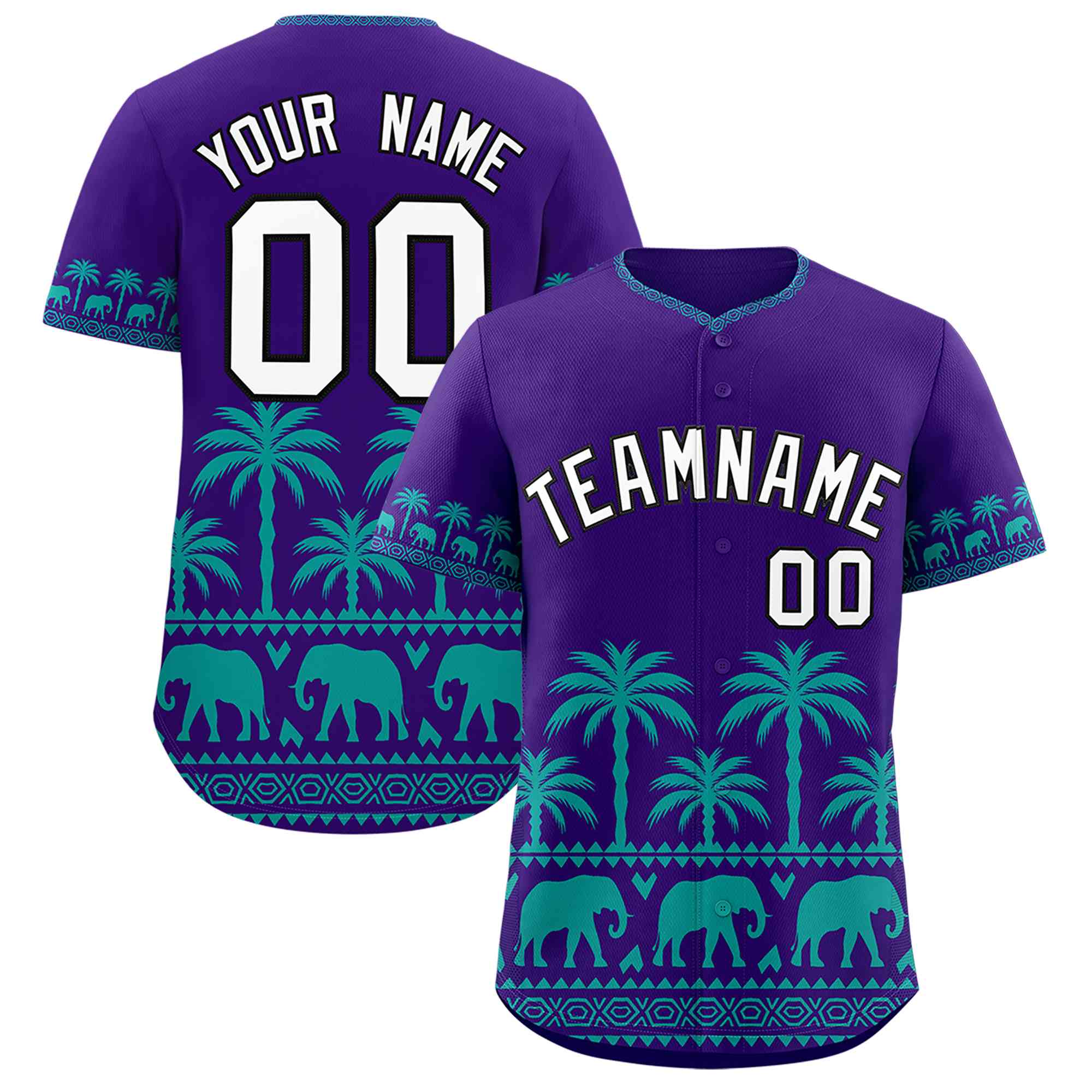 Custom Purple Aqua Graffiti Pattern Personalized Bossinia Style Authentic Baseball Jersey| KXKSHOP