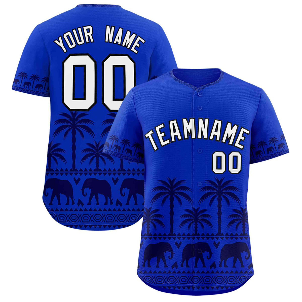 Custom Royal Navy Graffiti Pattern Personalized Bossinia Style Authentic Baseball Jersey| KXKSHOP