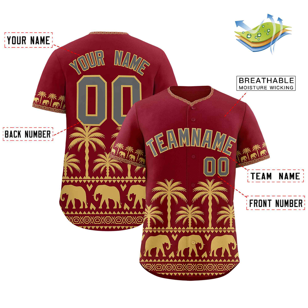 Custom Crimson Old Gold Graffiti Pattern Personalized Bossinia Style Authentic Baseball Jersey| KXKSHOP