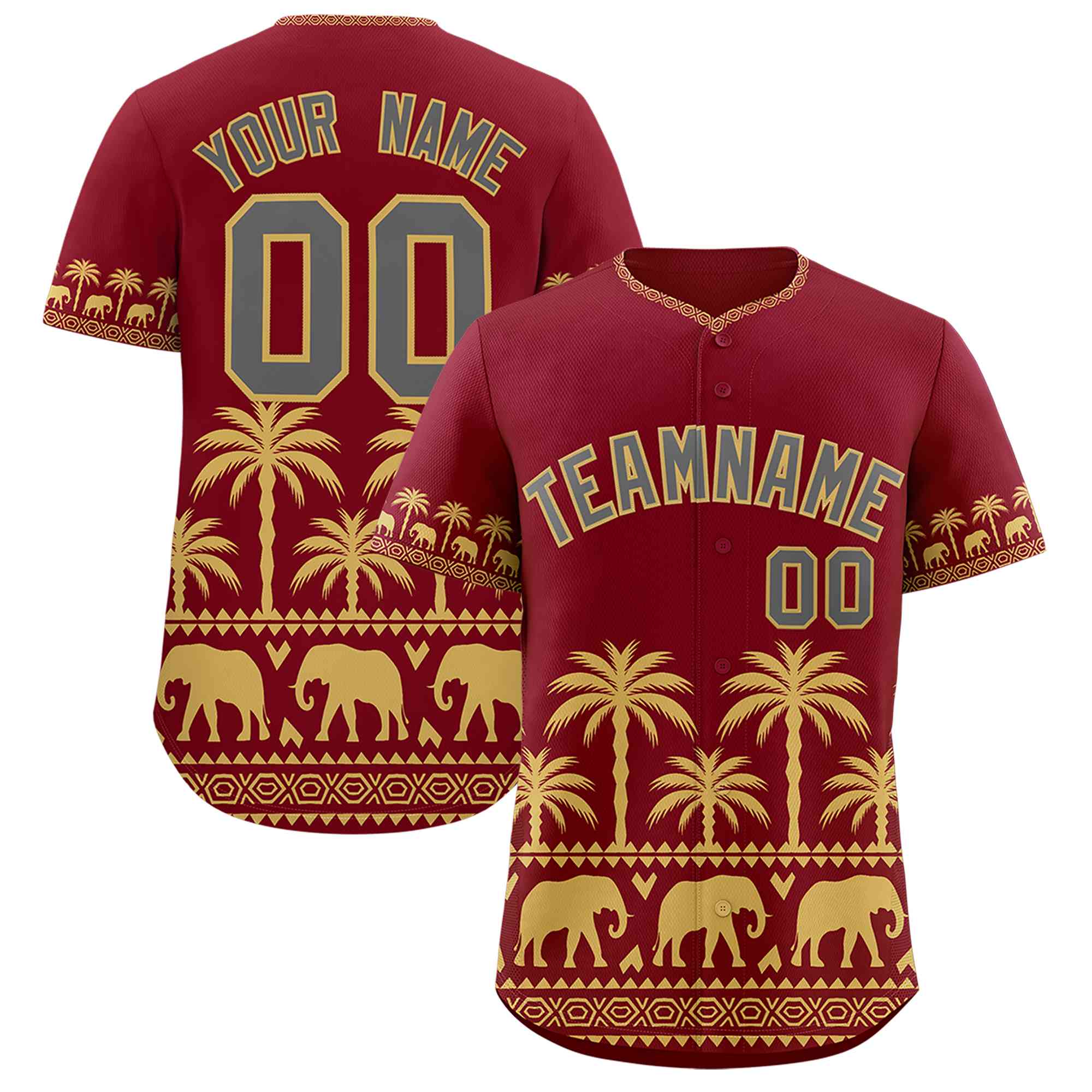 Custom Crimson Old Gold Graffiti Pattern Personalized Bossinia Style Authentic Baseball Jersey| KXKSHOP