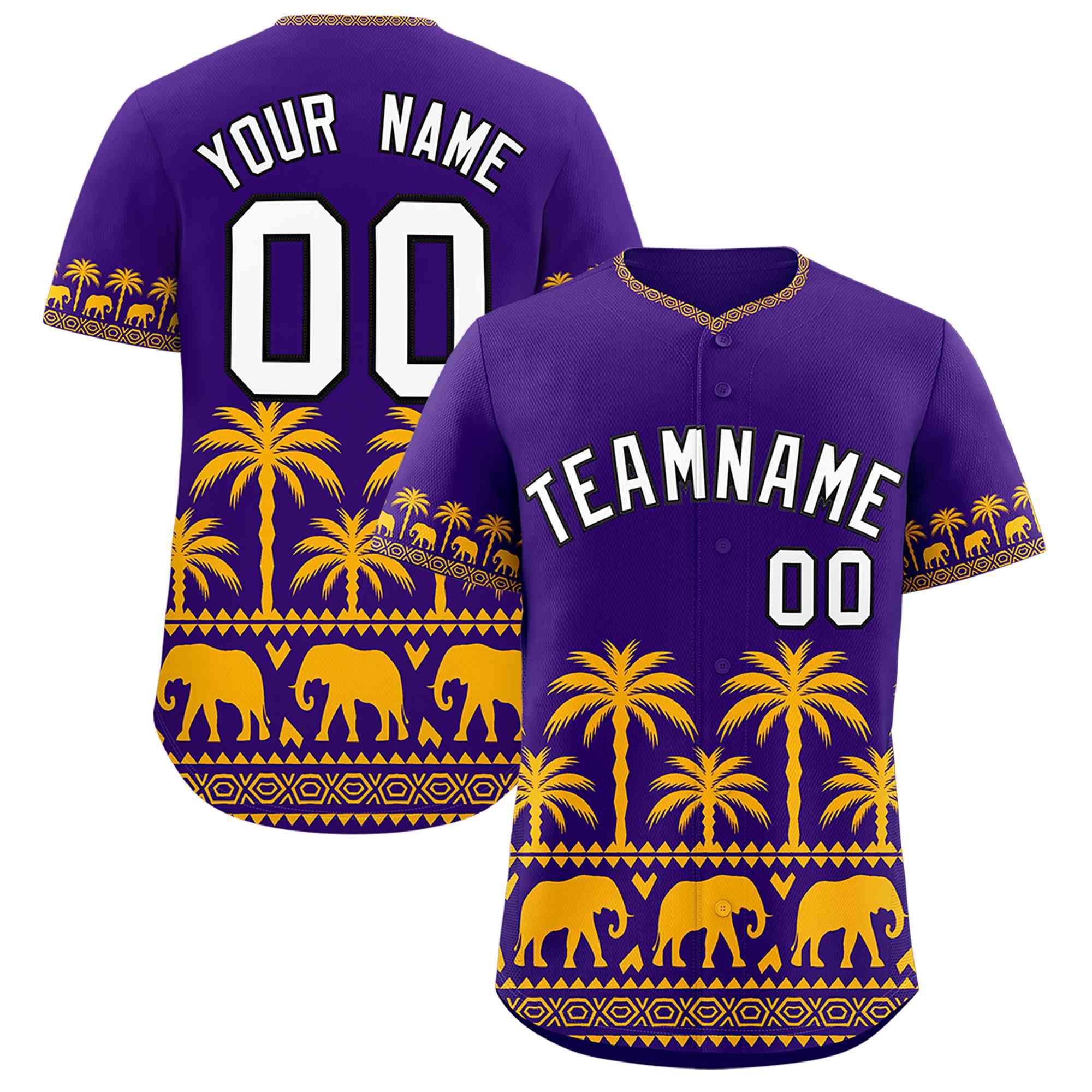 Custom Purple Yellow Graffiti Pattern Personalized Bossinia Style Authentic Baseball Jersey| KXKSHOP
