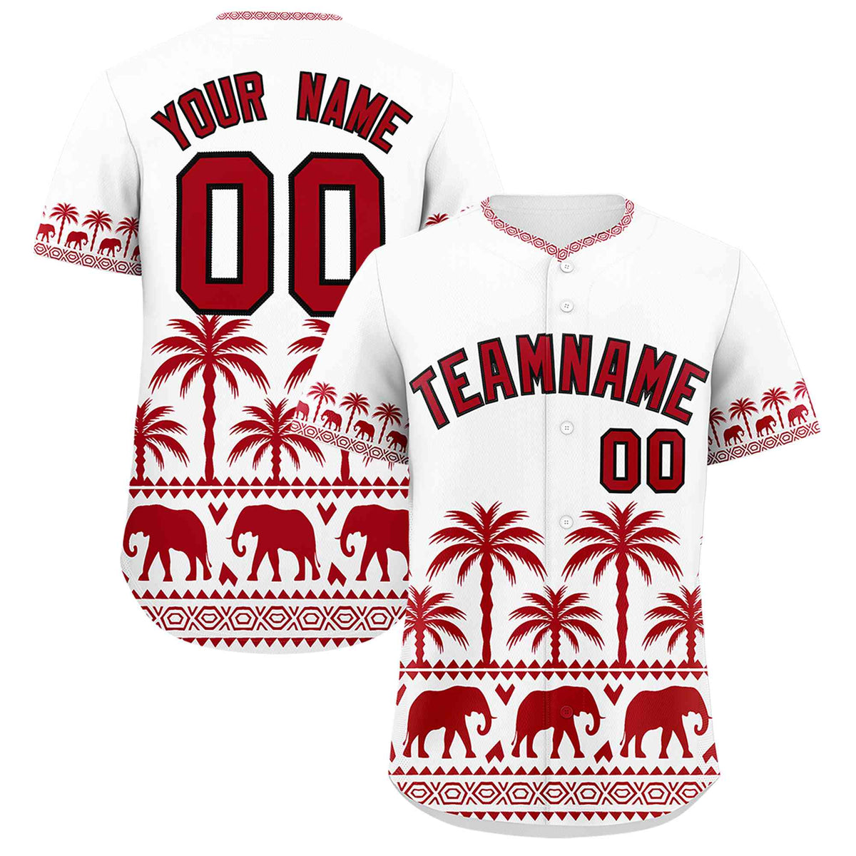 Custom White Red Graffiti Pattern Personalized Bossinia Style Authentic Baseball Jersey| KXKSHOP